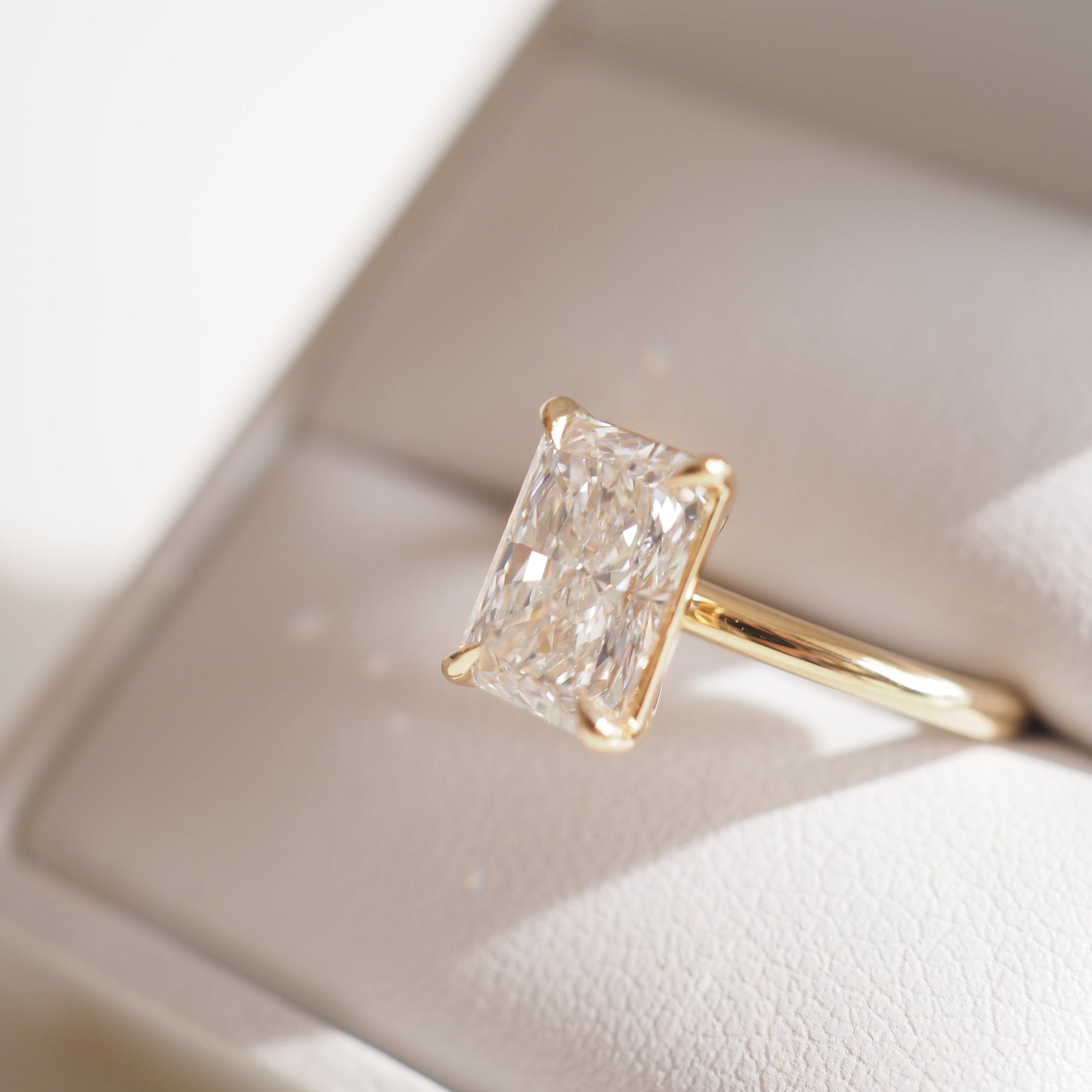 Solitaire-Radiant Lab Grown Diamond Engagement Ring - Side view