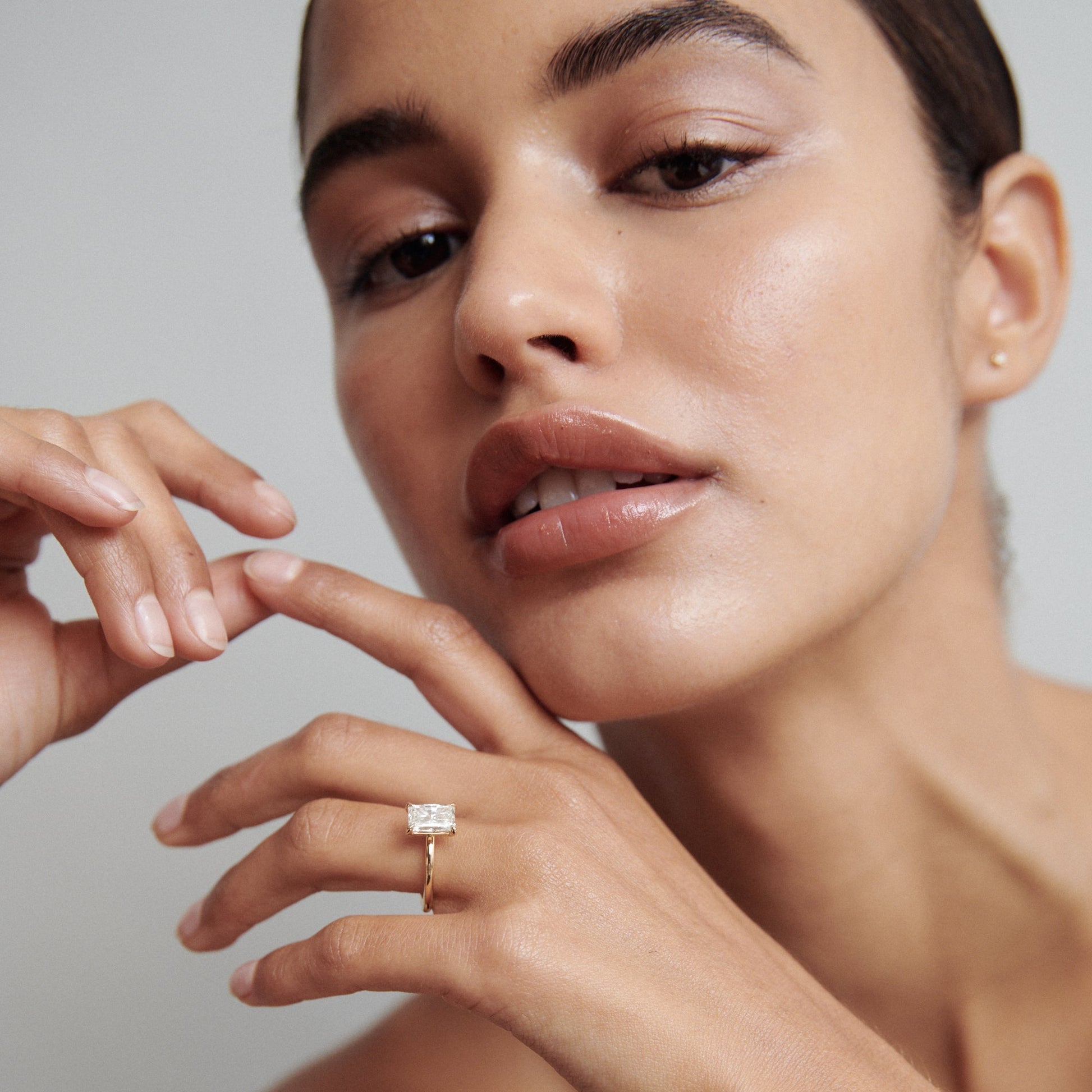 Solitaire-Radiant Lab Grown Diamond Engagement Ring - Lifestyle