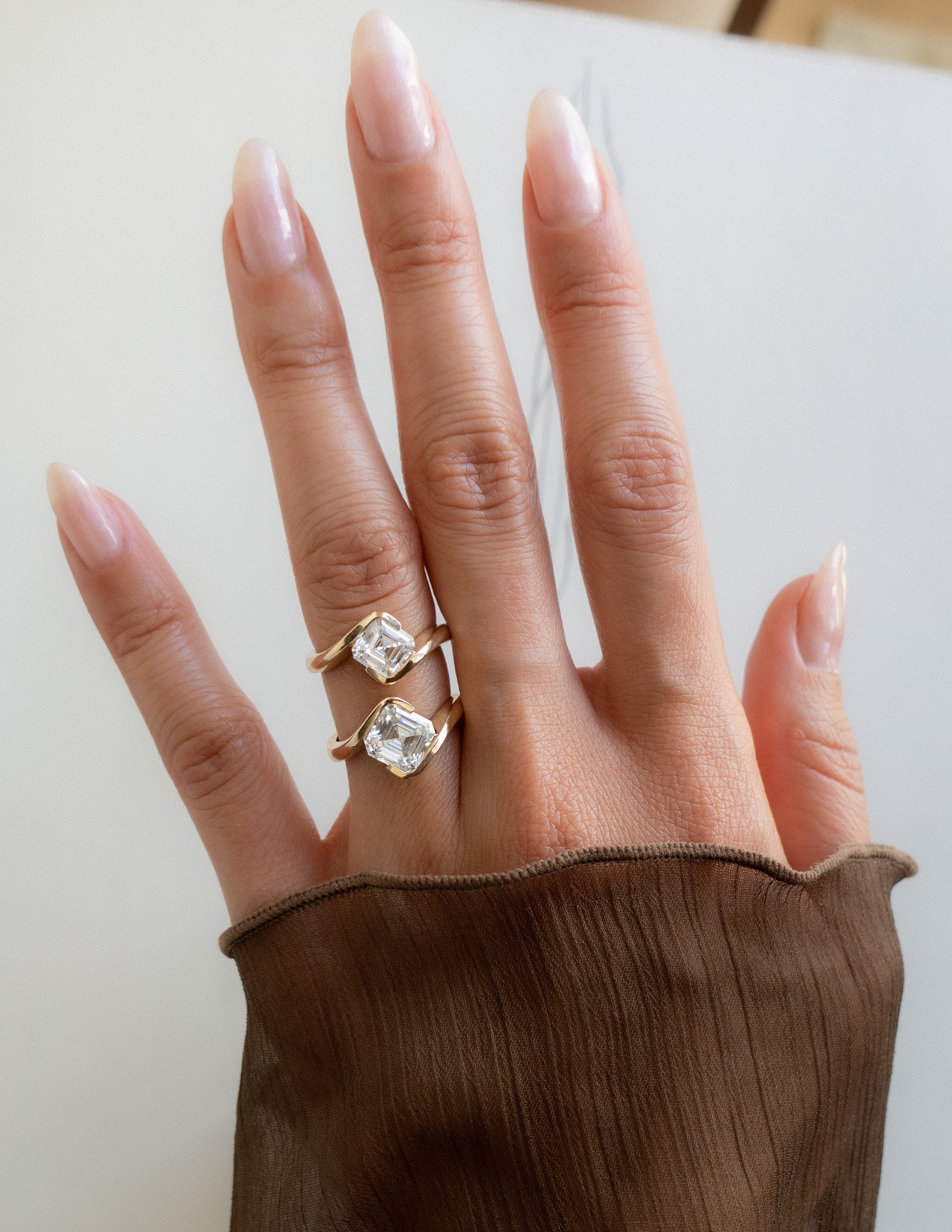 Solitaire Rapture-Asscher Lab Grown Diamond Engagement Ring - Detail view