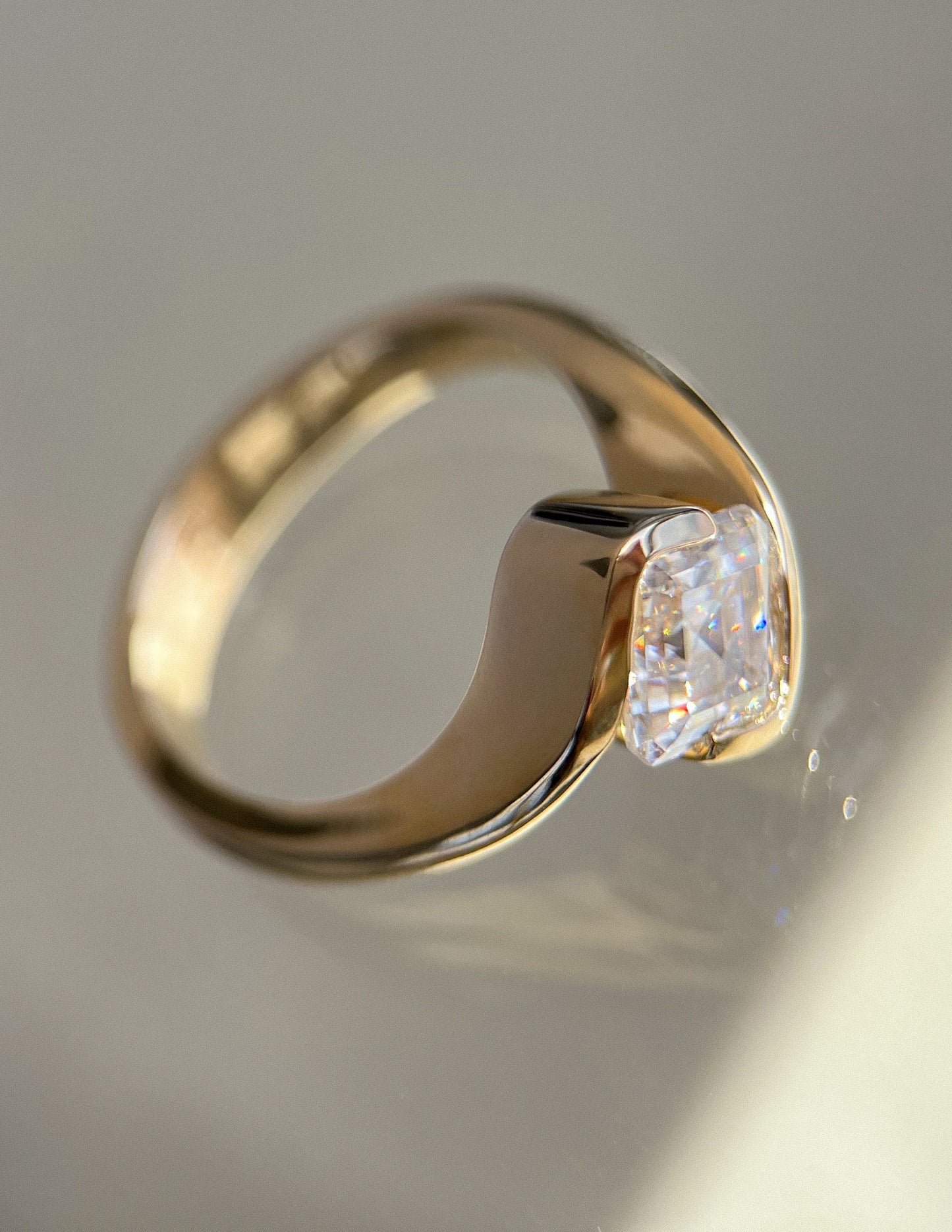 Solitaire Rapture-Asscher Lab Grown Diamond Engagement Ring - Back view