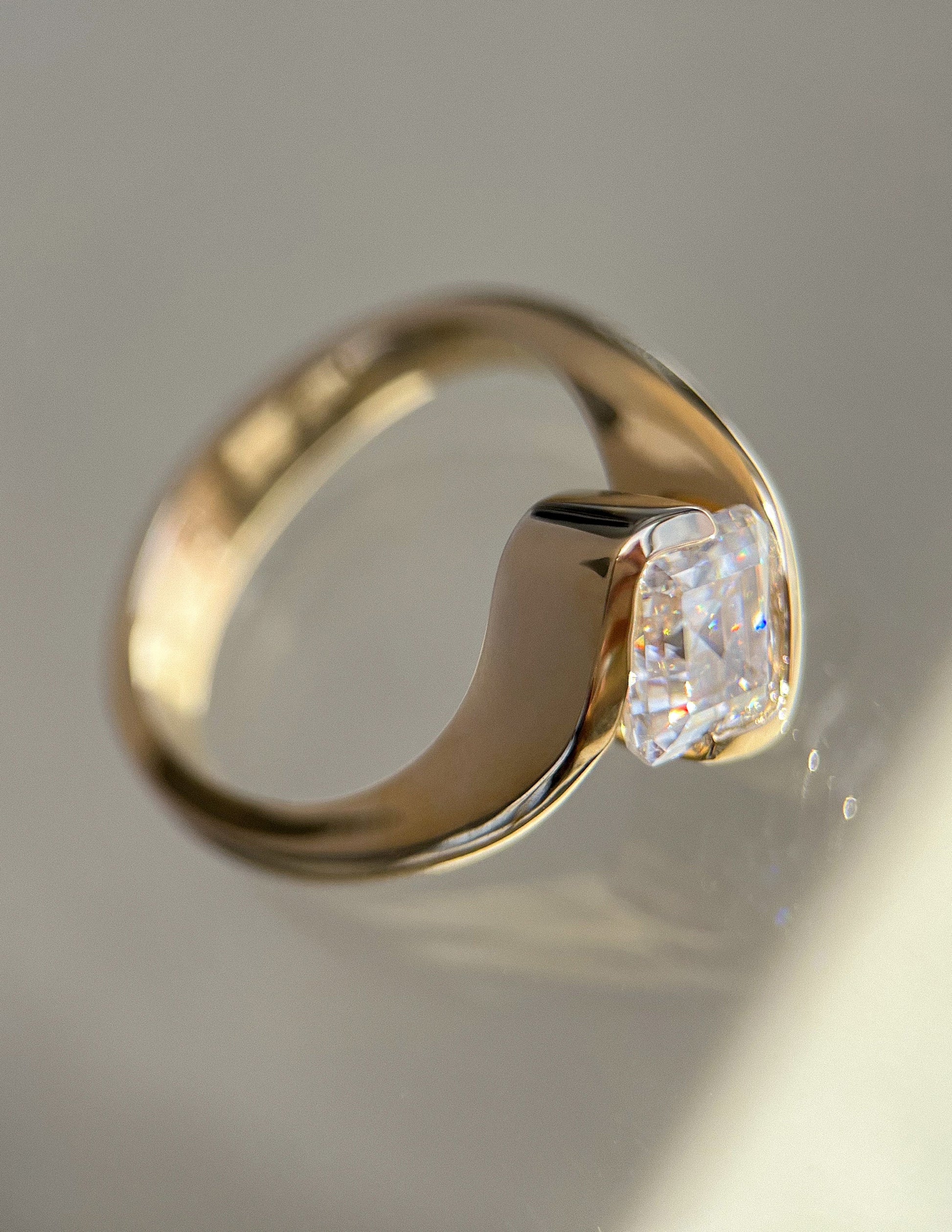 Solitaire Rapture-Asscher Lab Grown Diamond Engagement Ring - Back view