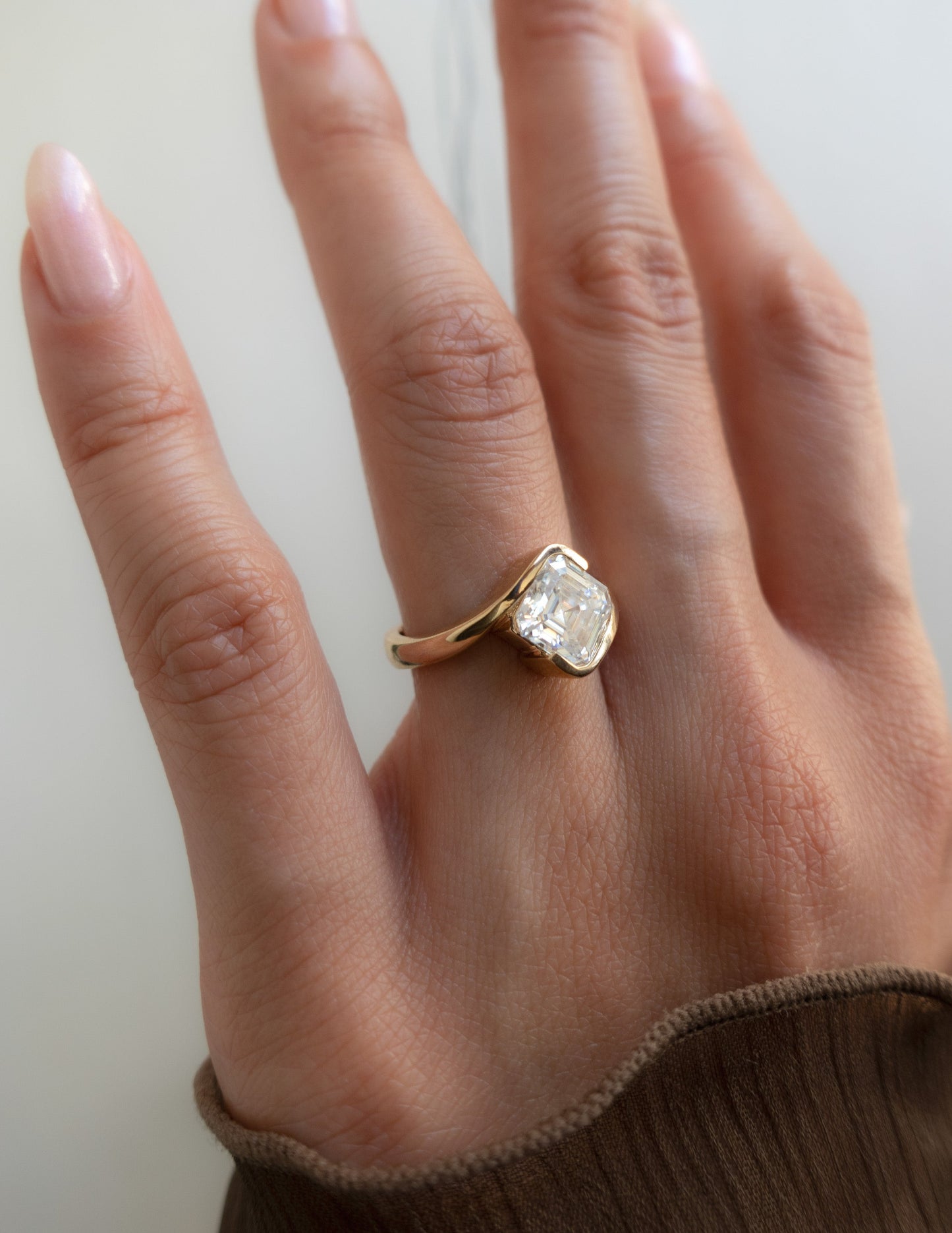 Solitaire Rapture-Asscher Lab Grown Diamond Engagement Ring - Side view