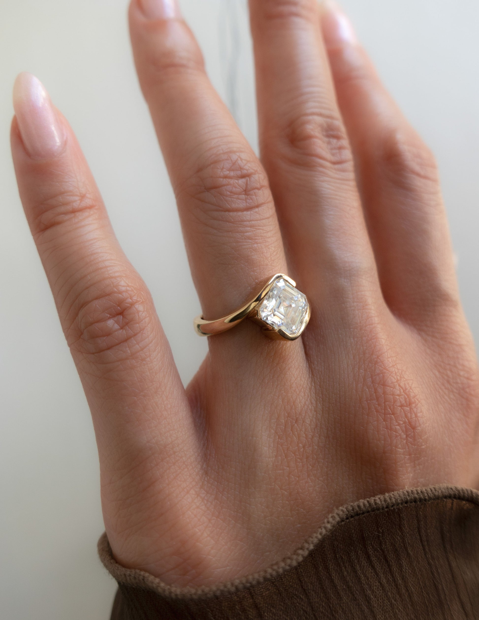 Solitaire Rapture-Asscher Lab Grown Diamond Engagement Ring - Side view