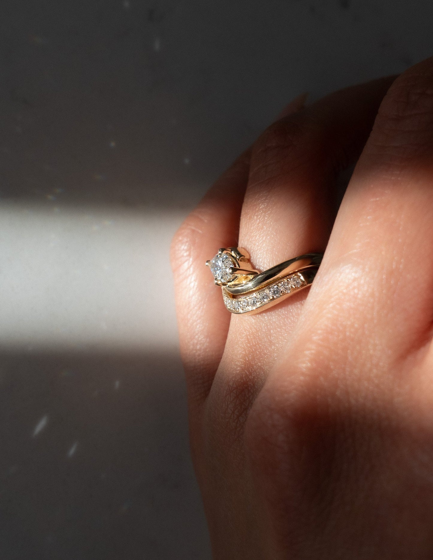Solitaire Rapture Compass Prong & Pave Band- 1.5 CT Marquise Lab Grown Diamond Bridal SetSolitaire Rapture Compass Prong & Pave Band- 1.5 CT Marquise Lab Grown Diamond Bridal Set - Back view