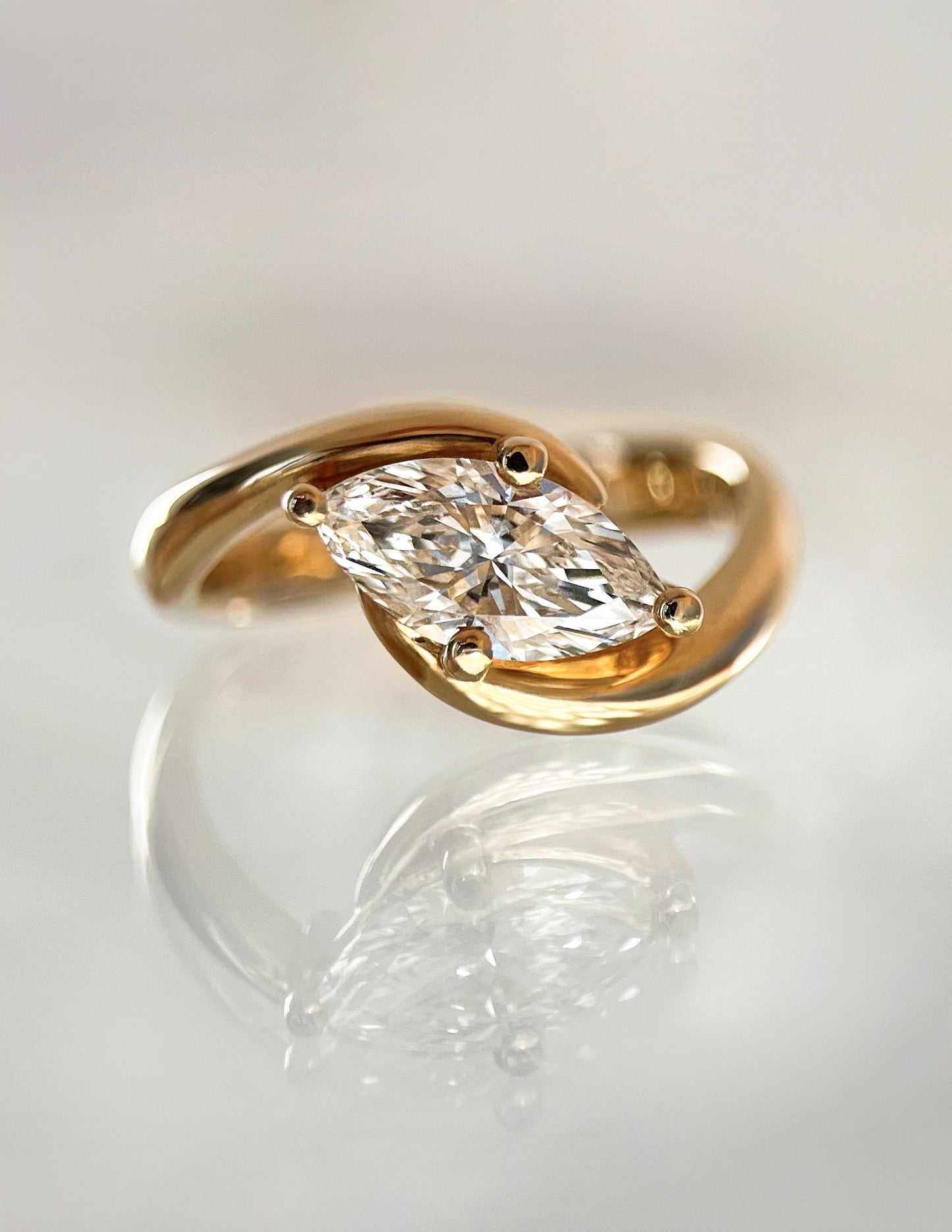 Solitaire Rapture-Marquise Lab Grown Diamond Engagement Ring - Front view