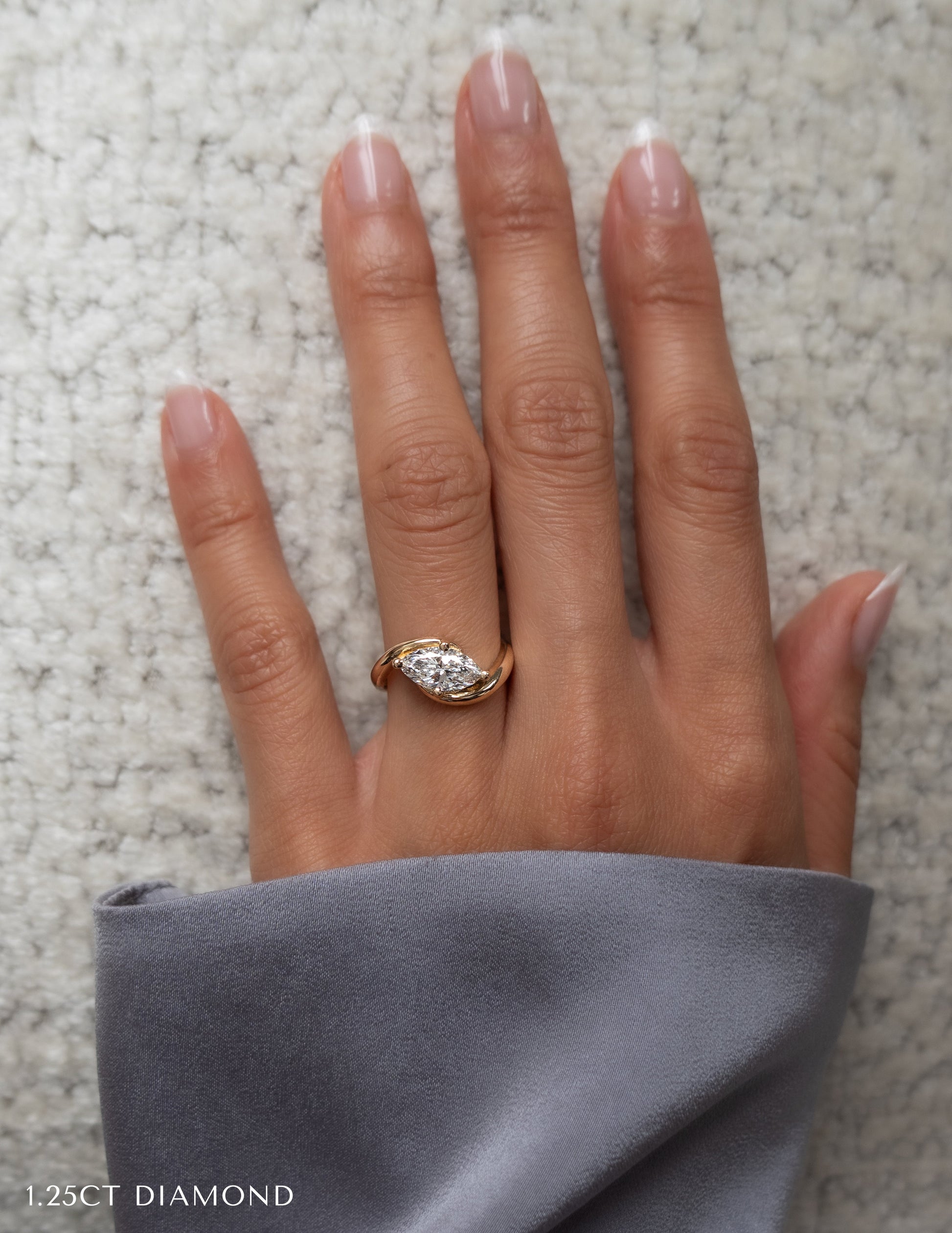 Solitaire Rapture-Marquise Lab Grown Diamond Engagement Ring - Detail view