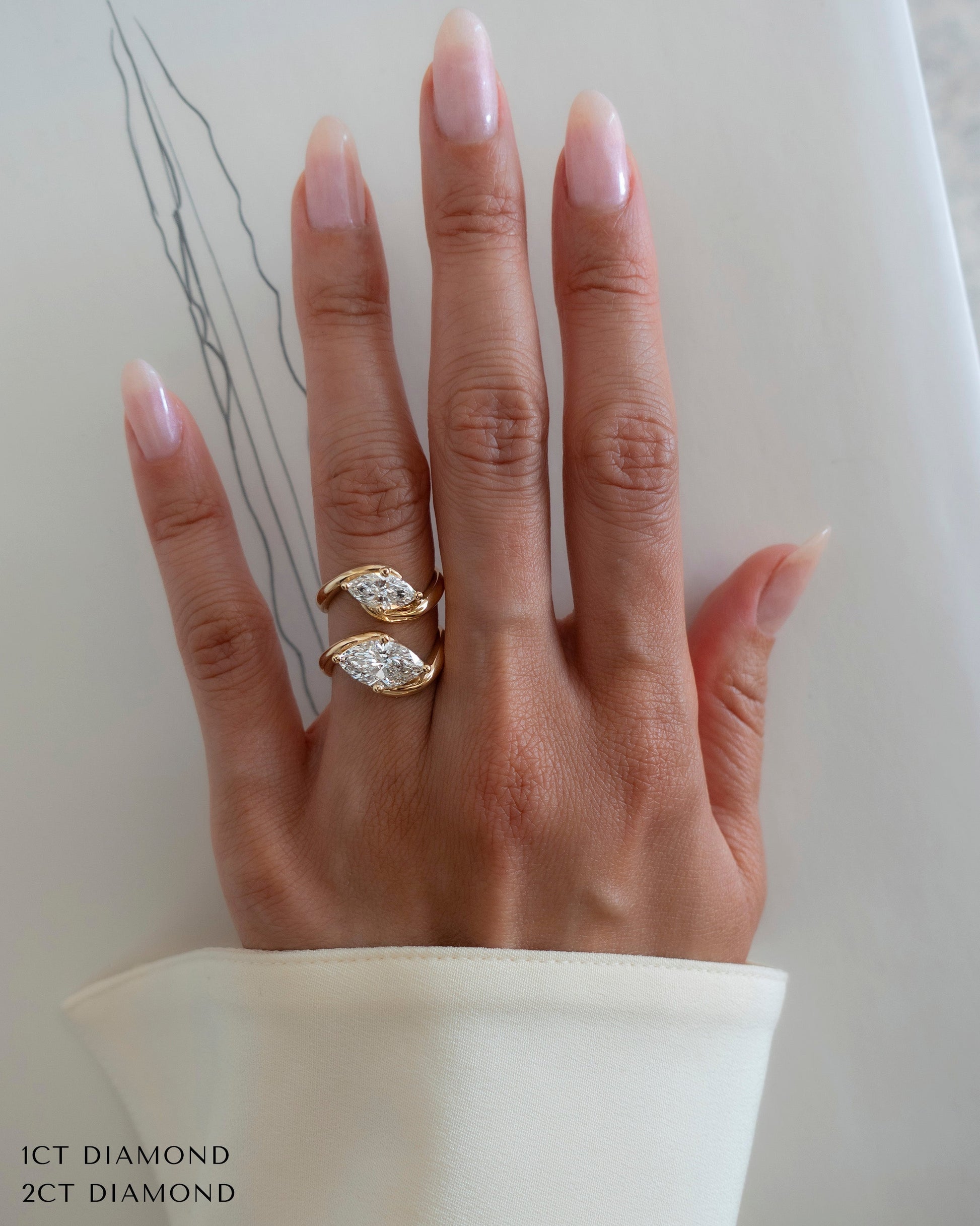 Solitaire Rapture-Marquise Lab Grown Diamond Engagement Ring - On model