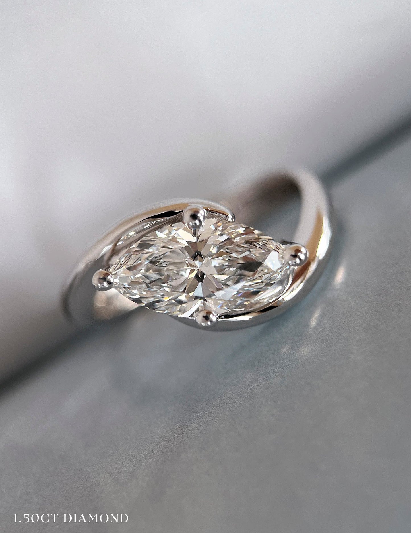 Solitaire Rapture-Marquise Lab Grown Diamond Engagement Ring - Front view