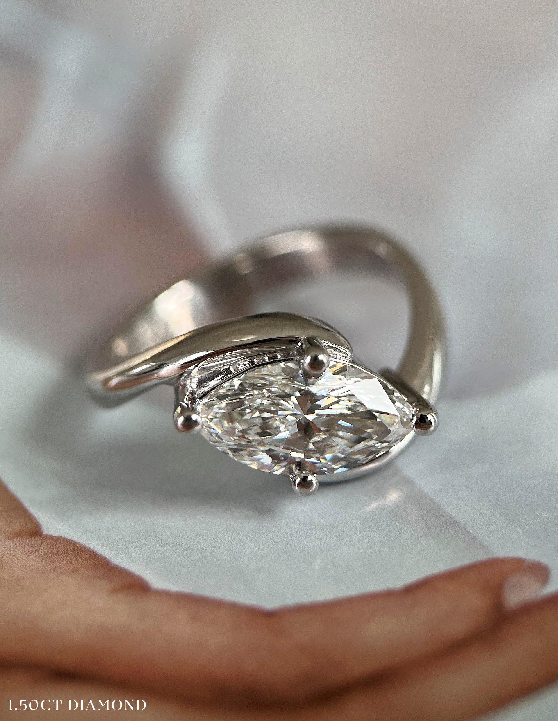 Solitaire Rapture-Marquise Lab Grown Diamond Engagement Ring - Side view