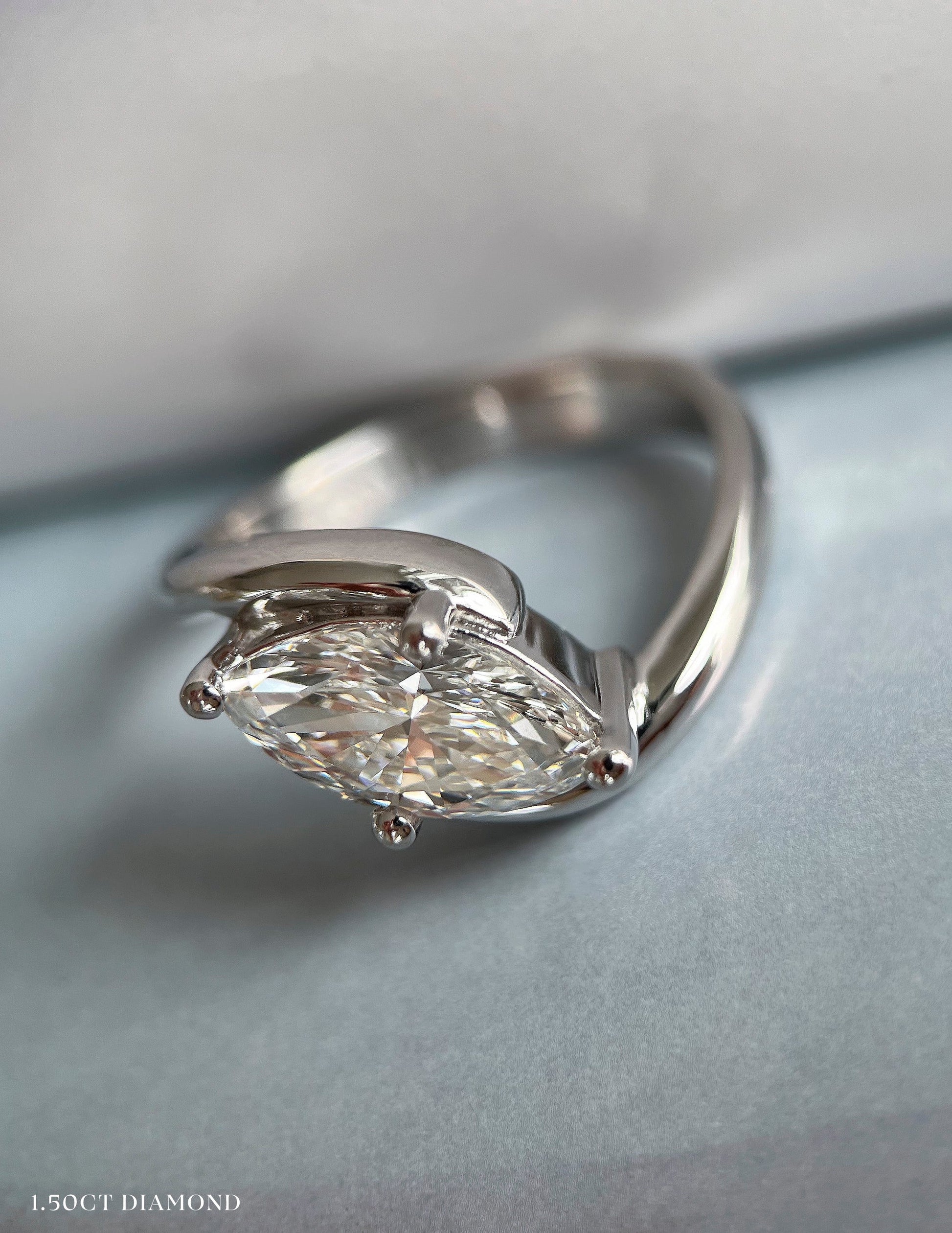 Solitaire Rapture-Marquise Lab Grown Diamond Engagement Ring - Back view