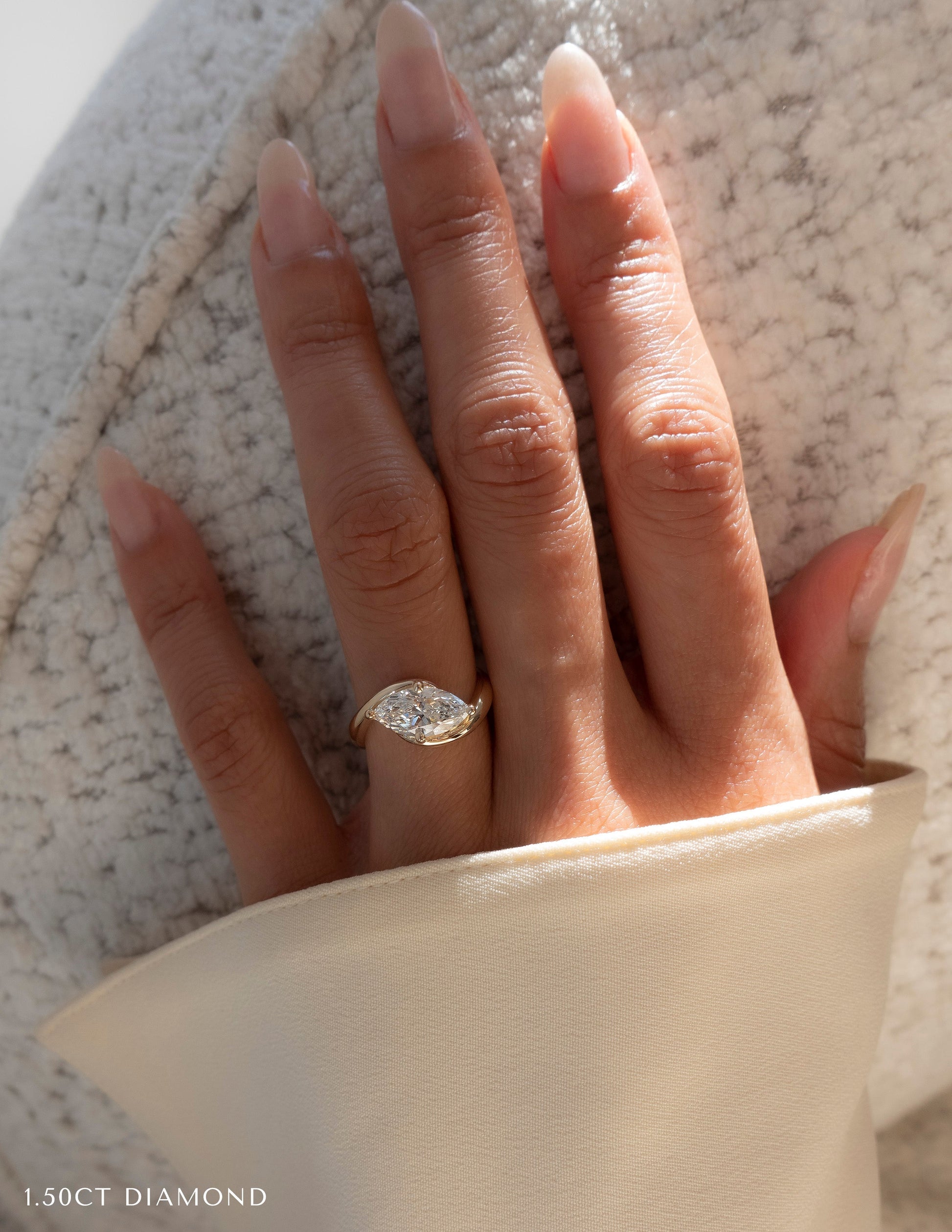 Solitaire Rapture-Marquise Lab Grown Diamond Engagement Ring - Detail view