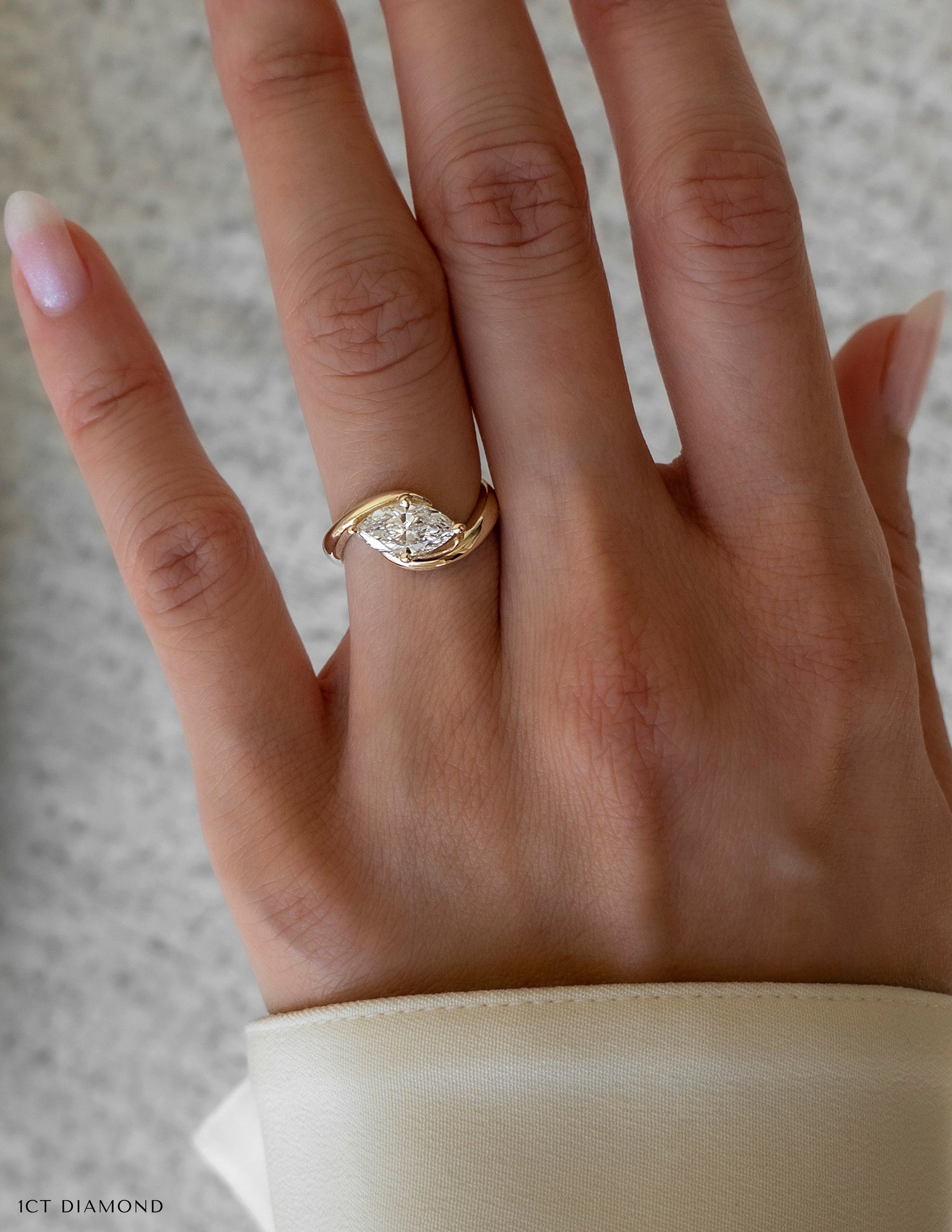 Solitaire Rapture-Marquise Lab Grown Diamond Engagement Ring - Side view