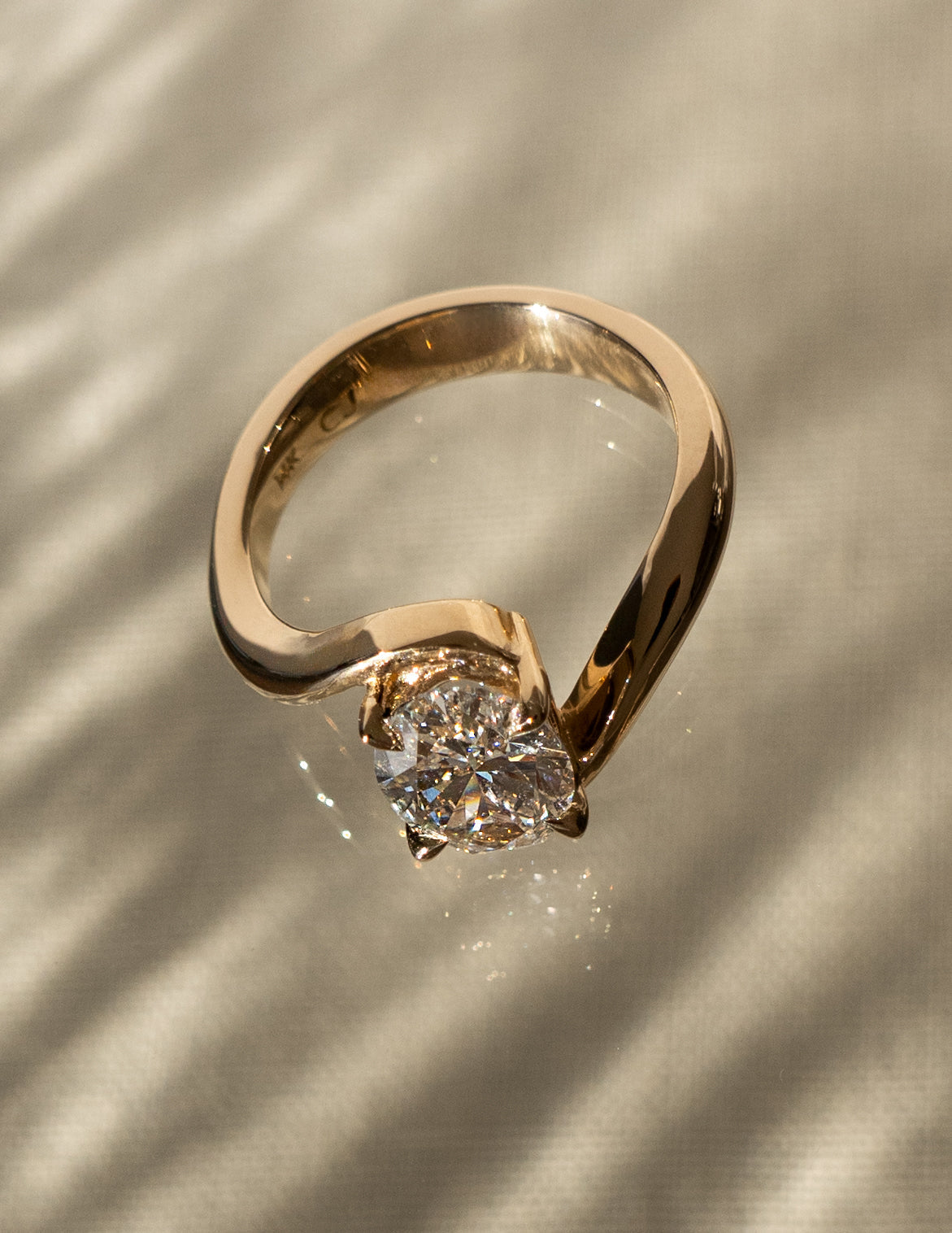 Solitaire Rapture-Oval Lab Grown Diamond Engagement Ring - Side view