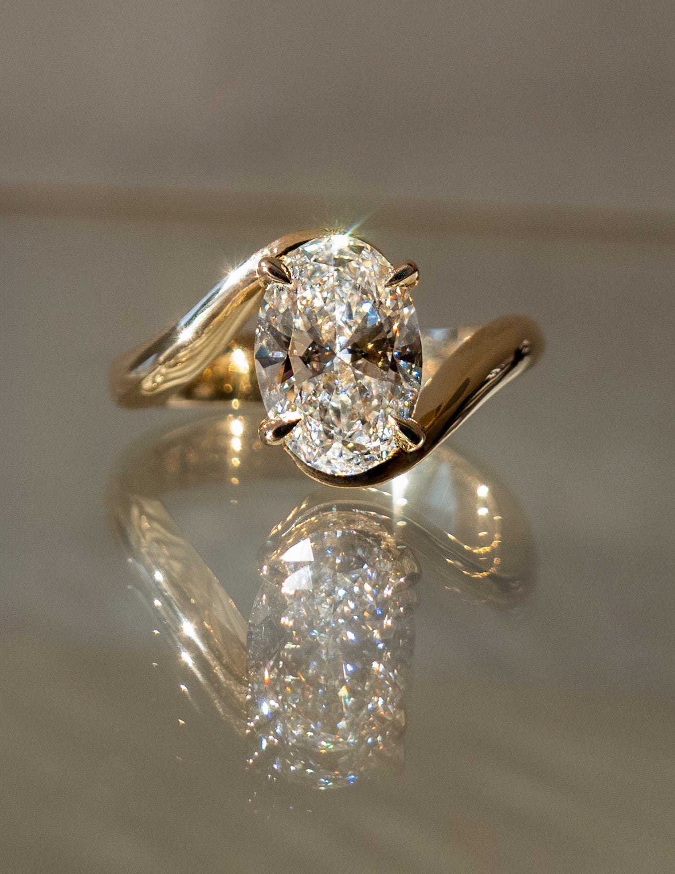 Solitaire Rapture-Oval Lab Grown Diamond Engagement Ring - Back view