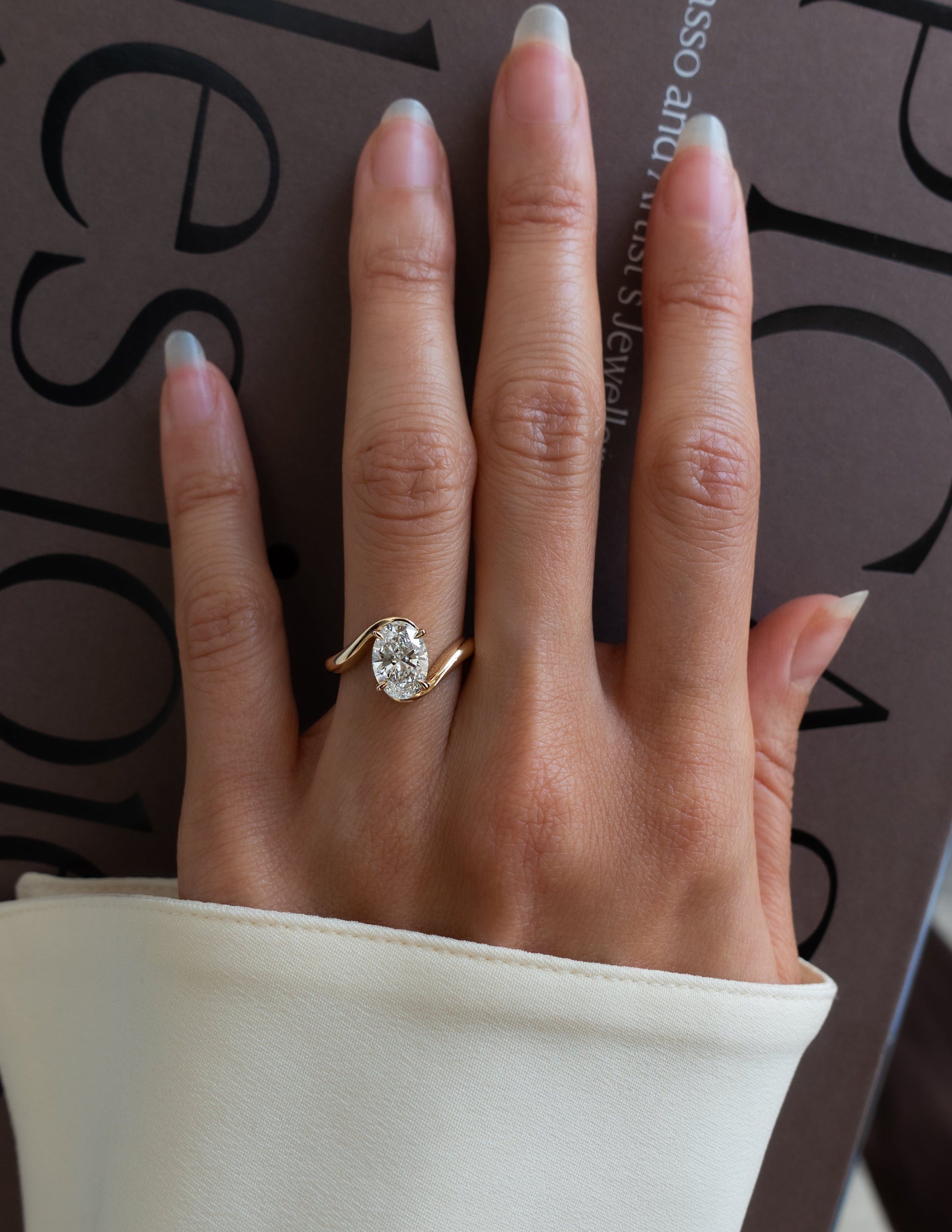 Solitaire Rapture-Oval Lab Grown Diamond Engagement Ring - Side view