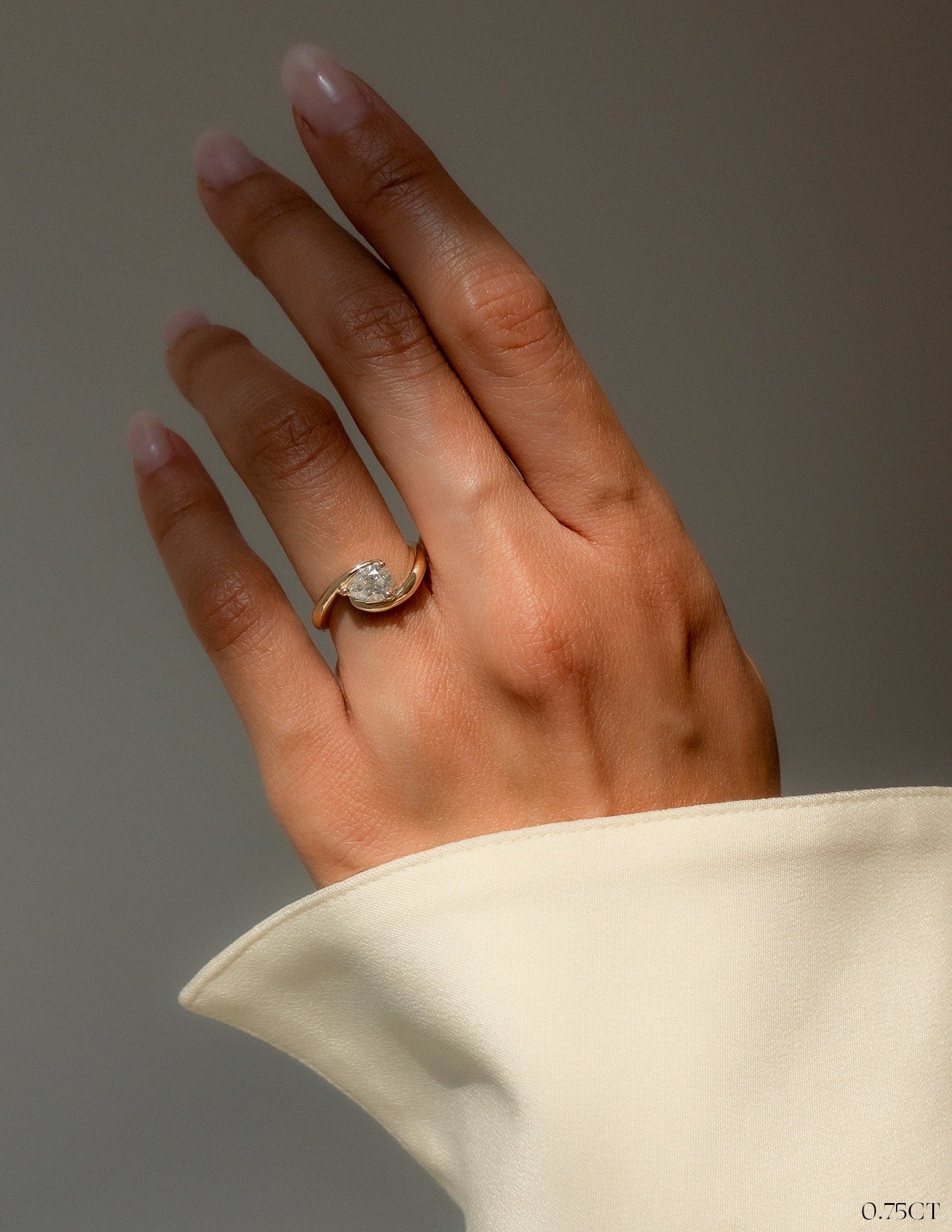 Solitaire Rapture-Pear Lab Grown Diamond Engagement Ring - Back view
