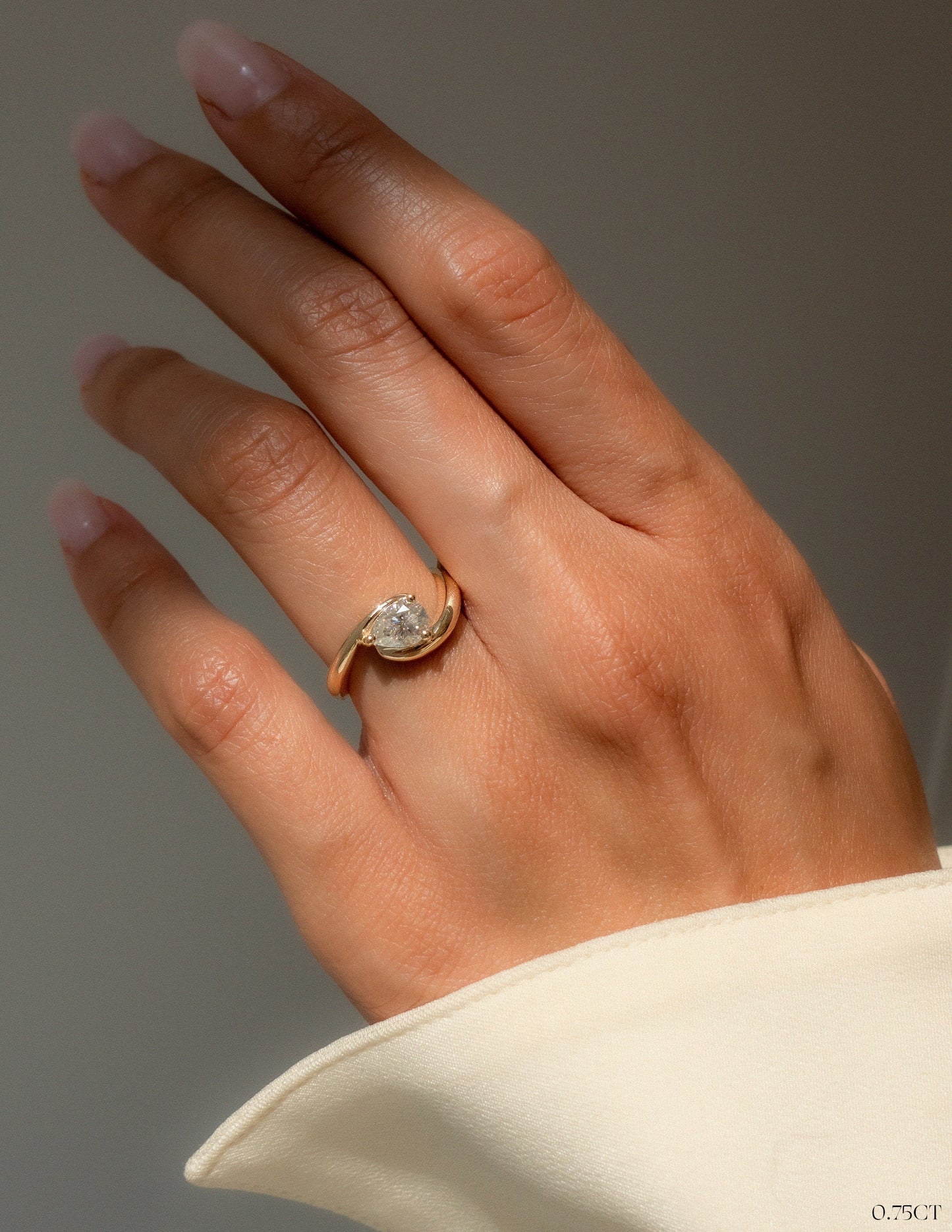 Solitaire Rapture-Pear Lab Grown Diamond Engagement Ring - Detail view