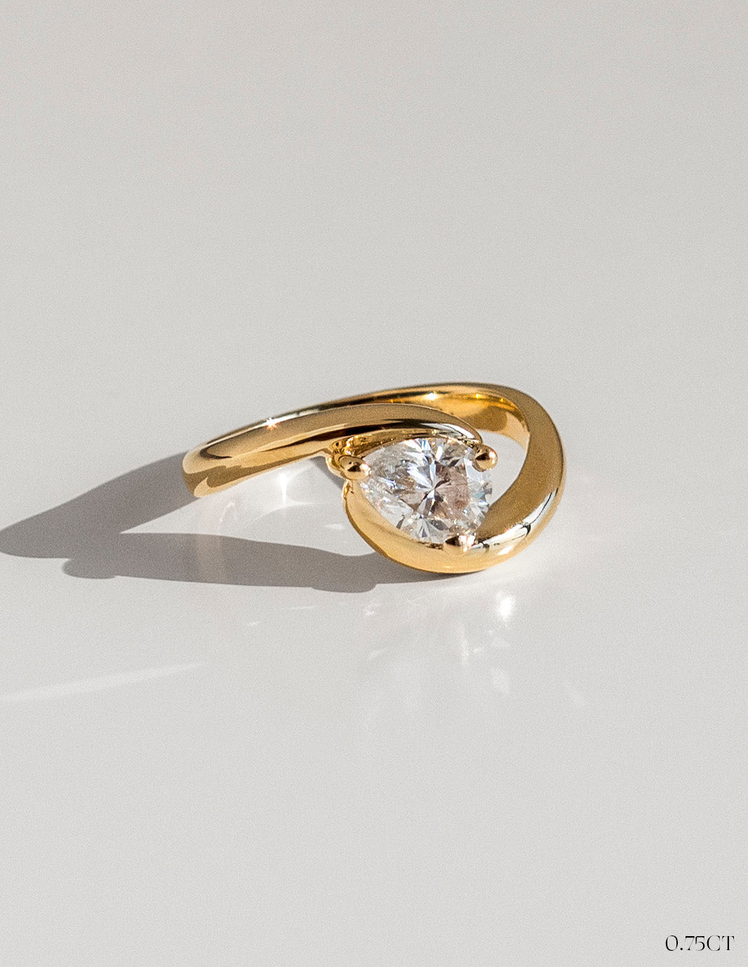 Solitaire Rapture-Pear Lab Grown Diamond Engagement Ring - Front view