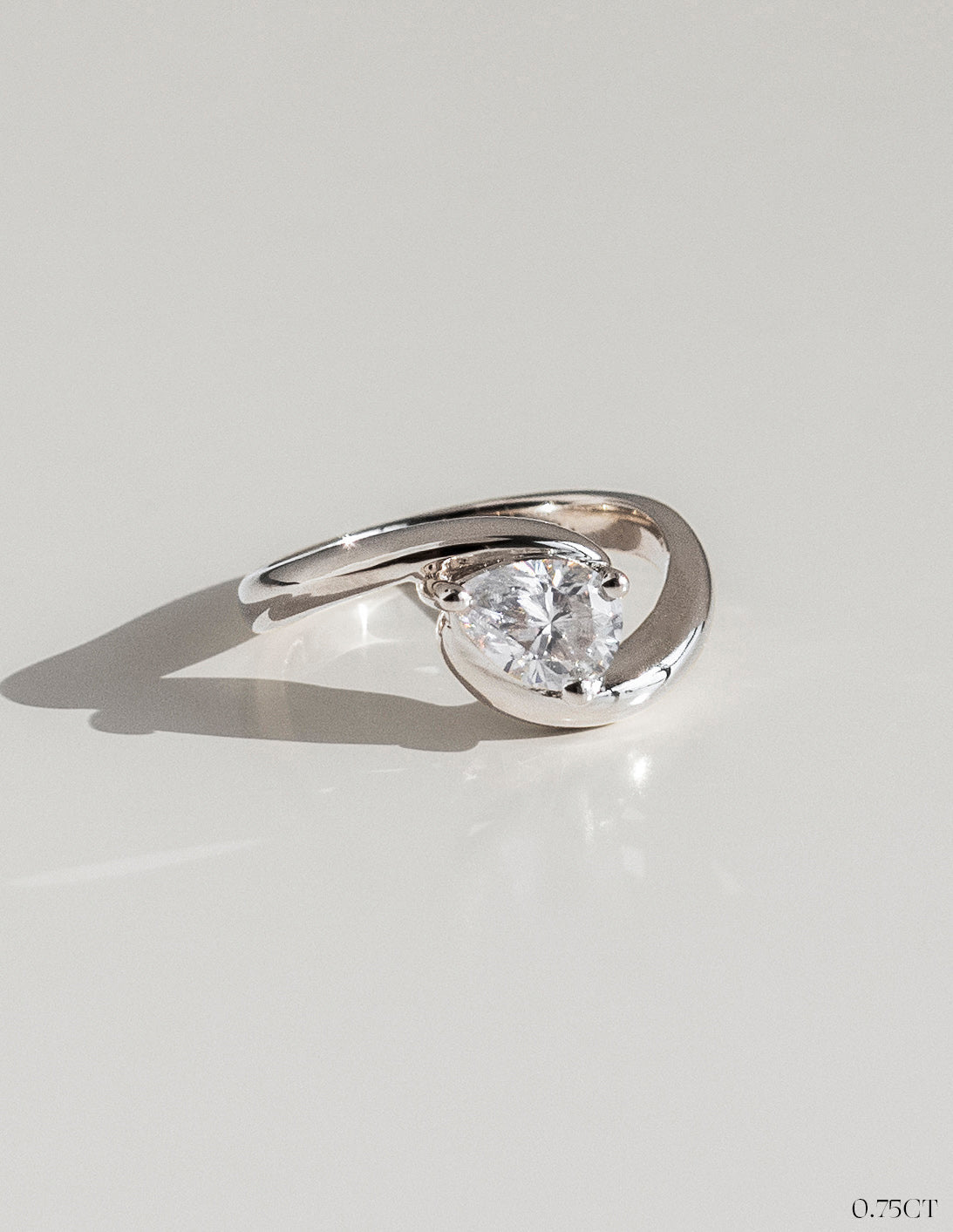 Solitaire Rapture-Pear Lab Grown Diamond Engagement Ring - Detail view