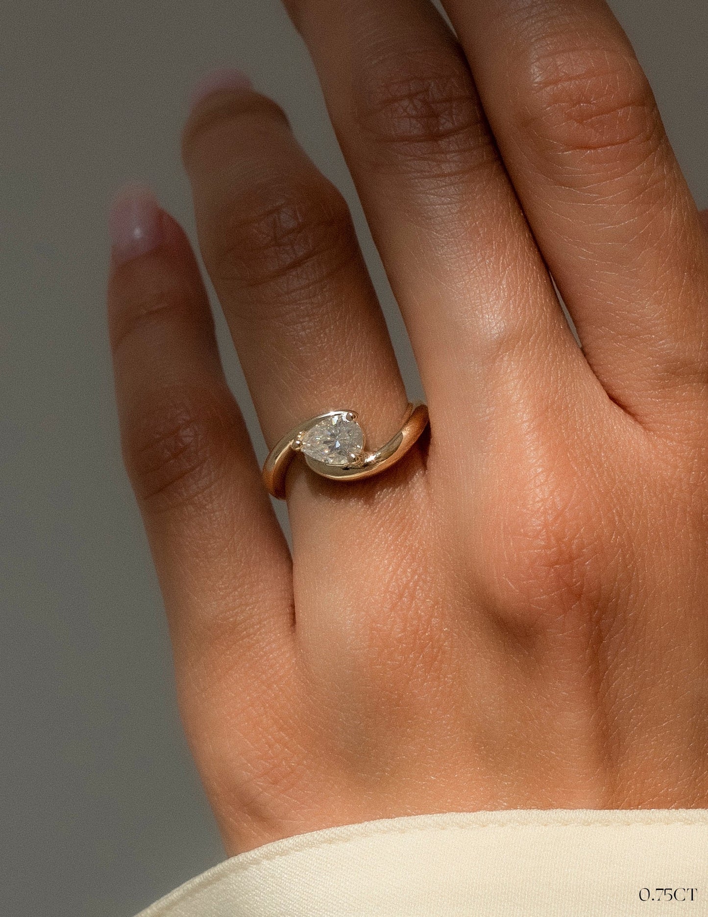 Solitaire Rapture-Pear Lab Grown Diamond Engagement Ring - Front view