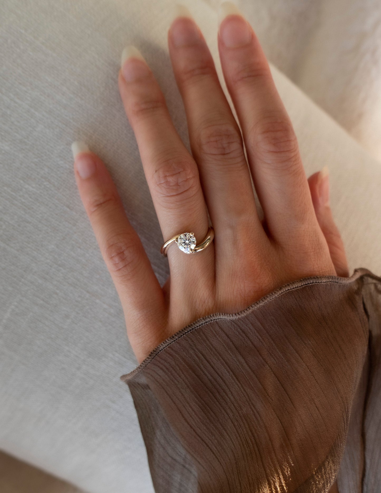 Solitaire Rapture-Round Lab Grown Diamond Engagement Ring - Back view