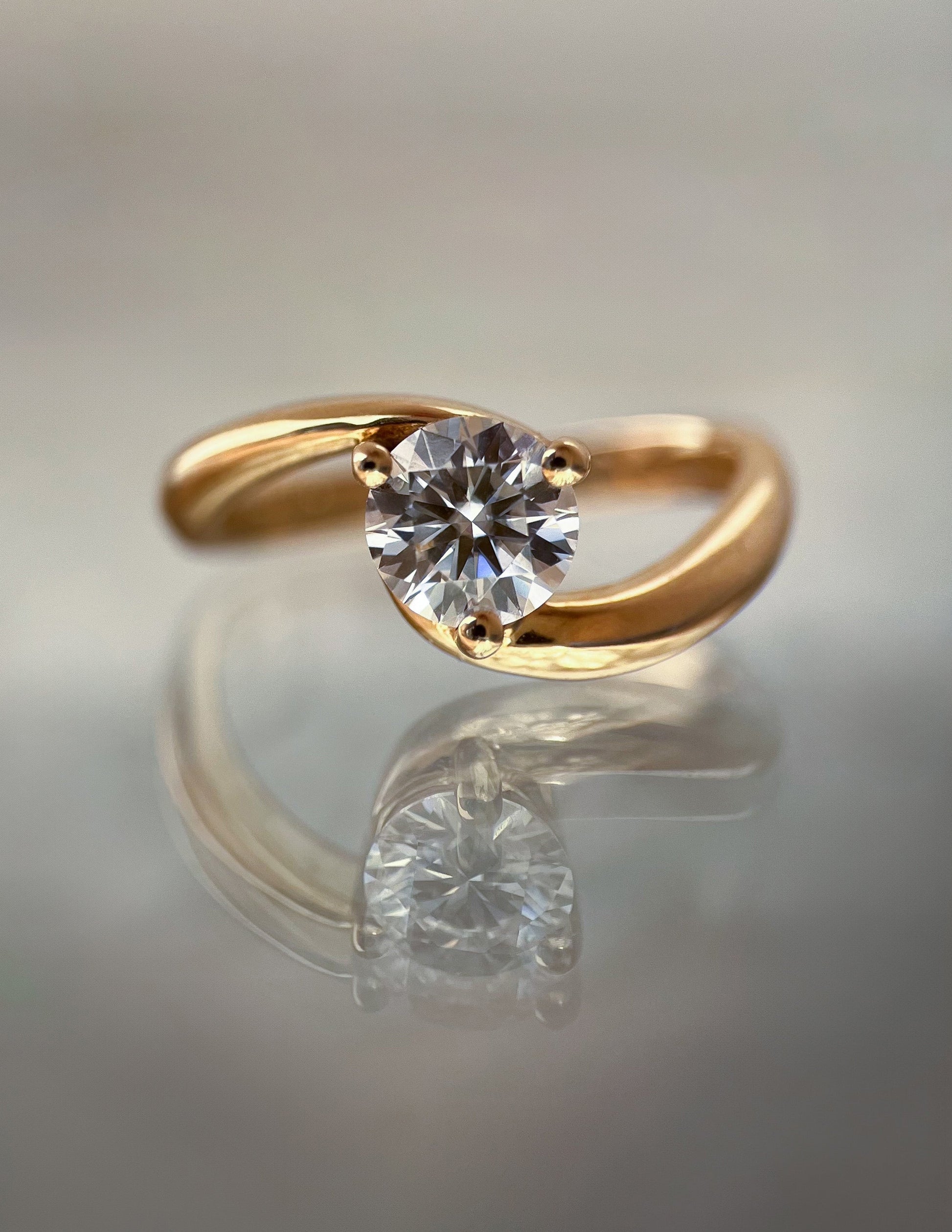 Solitaire Rapture-Round Lab Grown Diamond Engagement Ring - Front view