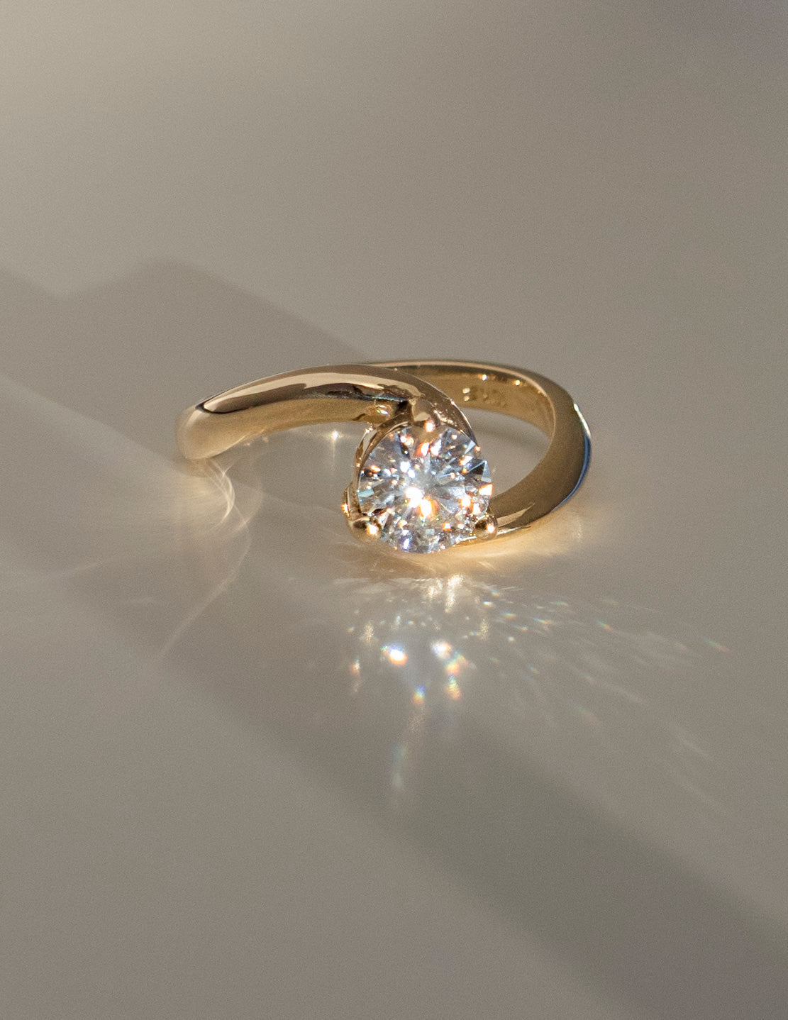 Solitaire Rapture-Round Lab Grown Diamond Engagement Ring - Side view