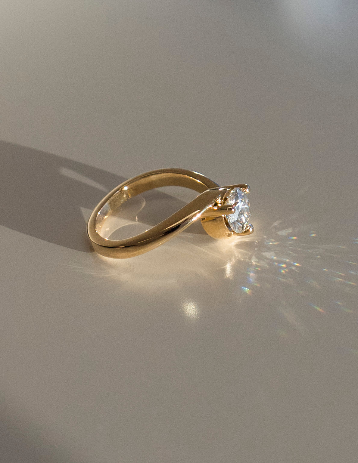 Solitaire Rapture-Round Lab Grown Diamond Engagement Ring - Back view