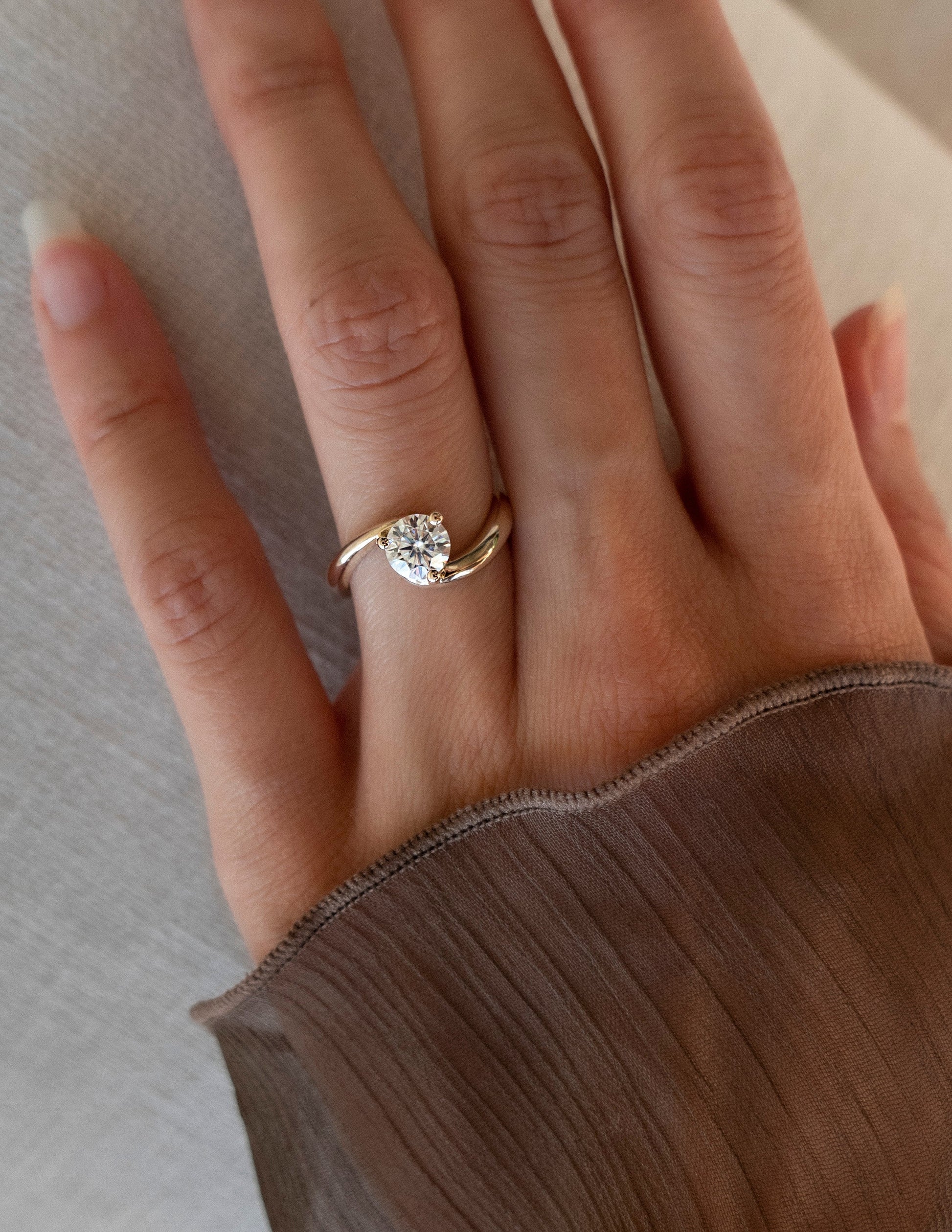 Solitaire Rapture-Round Lab Grown Diamond Engagement Ring - Side view