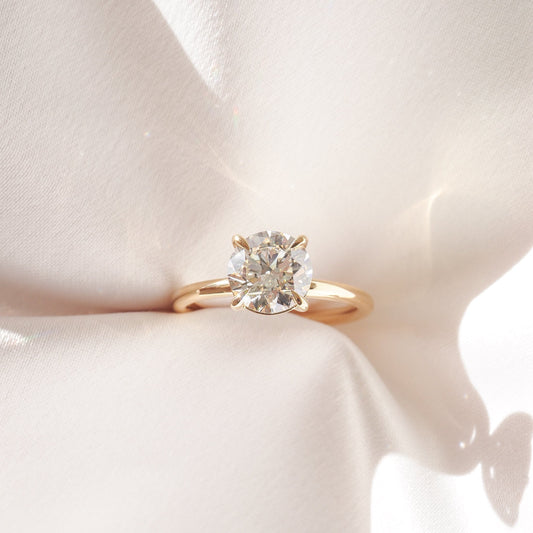Solitaire-Round Lab Grown Diamond Engagement Ring - Front view