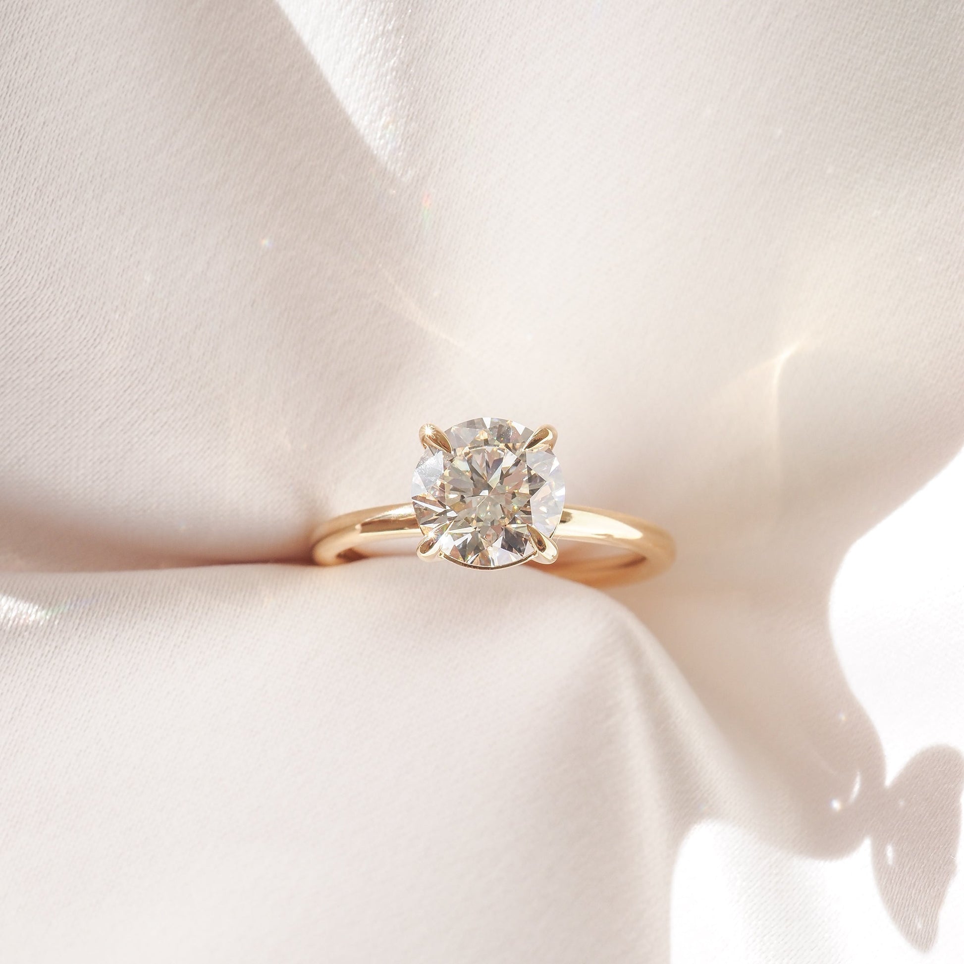 Solitaire-Round Lab Grown Diamond Engagement Ring - Front view