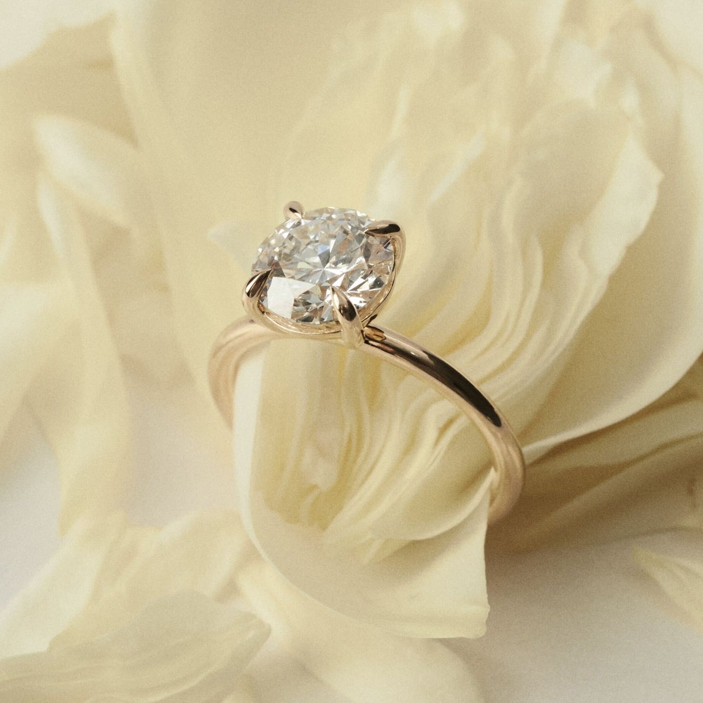 Solitaire-Round Lab Grown Diamond Engagement Ring - Front view
