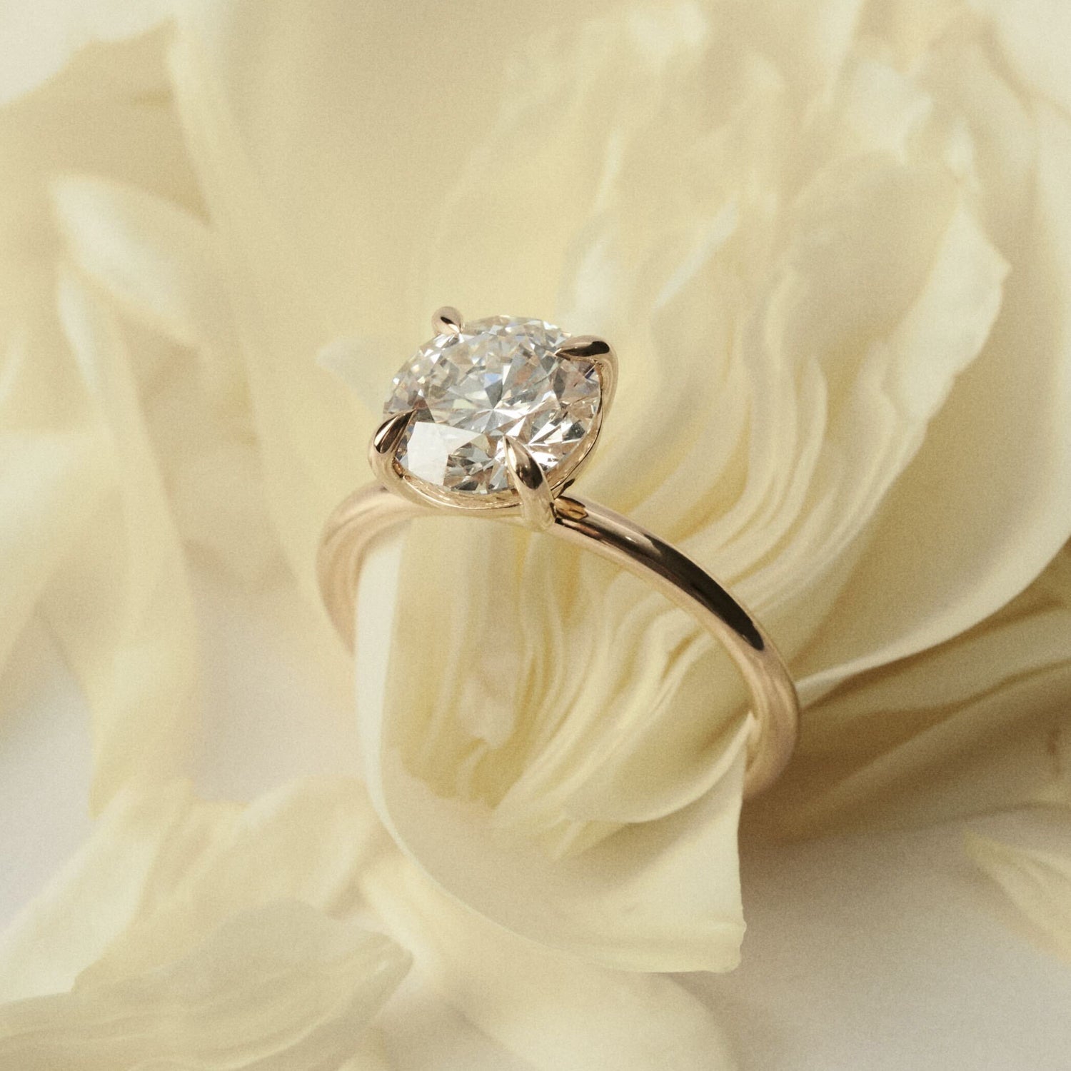 Solitaire-Round Lab Grown Diamond Engagement Ring - Front view