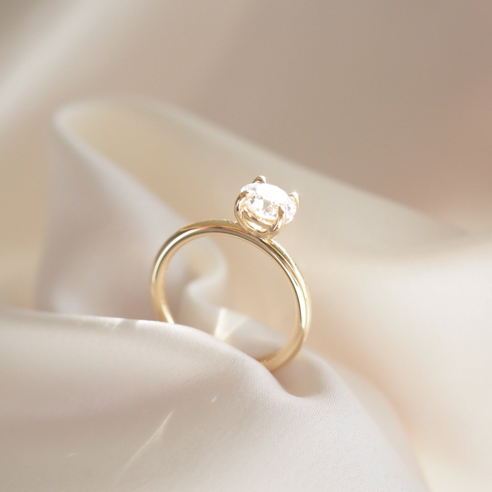 Solitaire-Round Lab Grown Diamond Engagement Ring - Side view