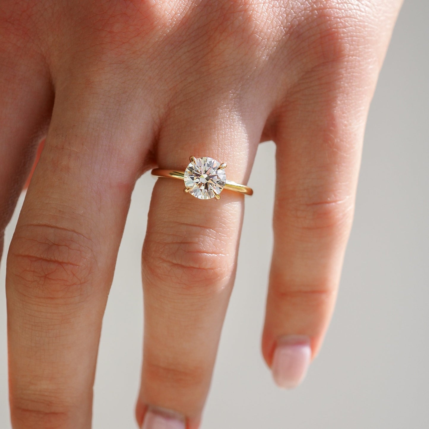 Solitaire-Round Lab Grown Diamond Engagement Ring - Back view
