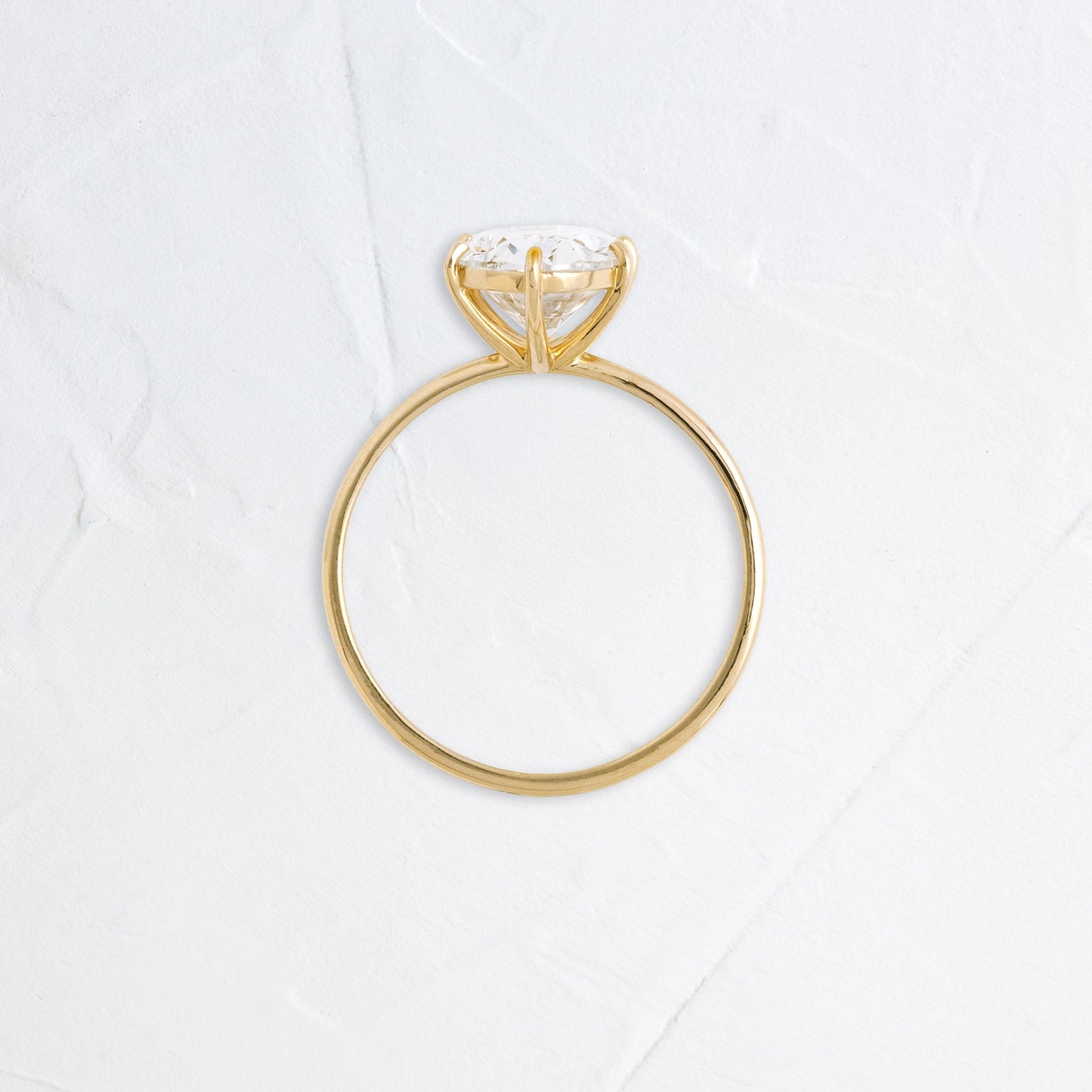 Solitaire Six Prong-Oval Lab Grown Diamond Engagement Ring - Side view