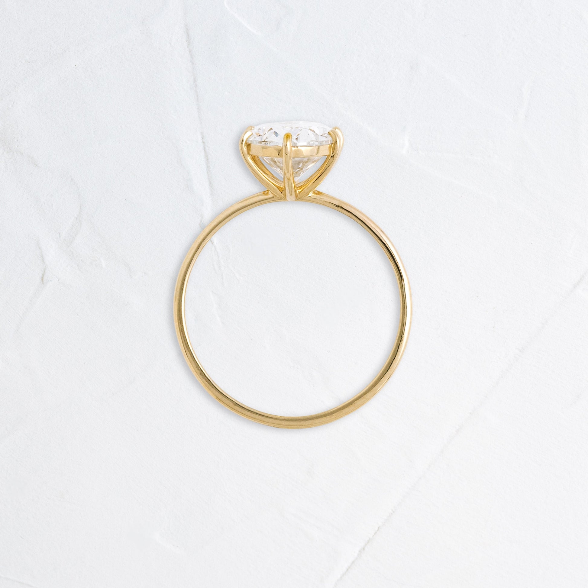 Solitaire Six Prong-Oval Lab Grown Diamond Engagement Ring - Side view