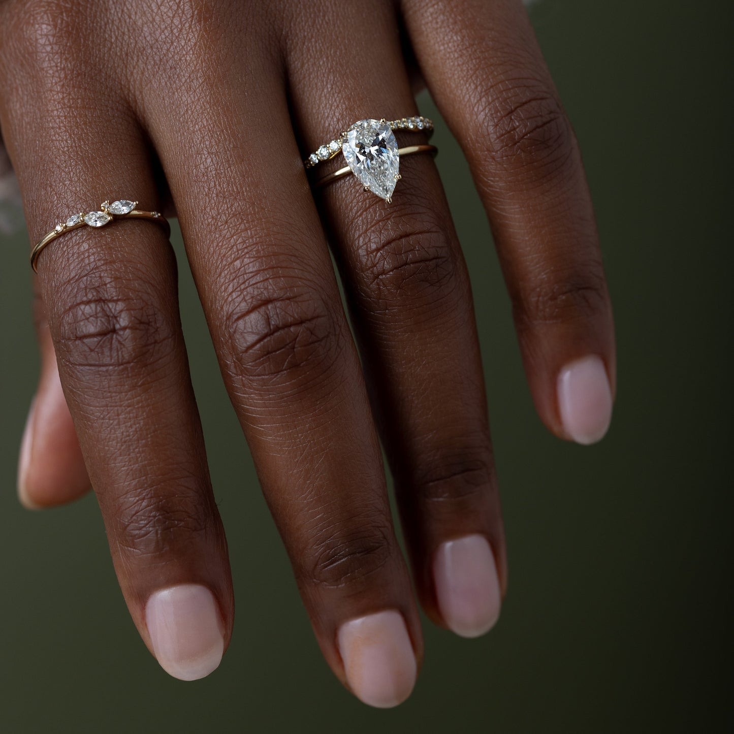 Solitaire Style-Pear Lab Grown Diamond Engagement Ring - Lifestyle