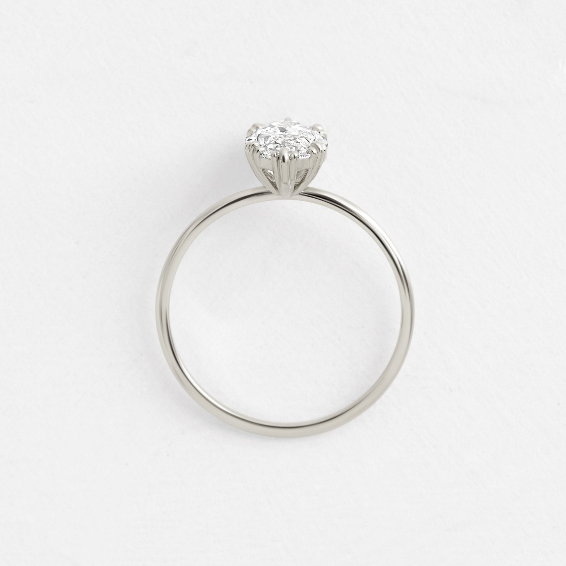 Solitaire Triple Prong-Marquise Lab Grown Diamond Engagement Ring - Back view