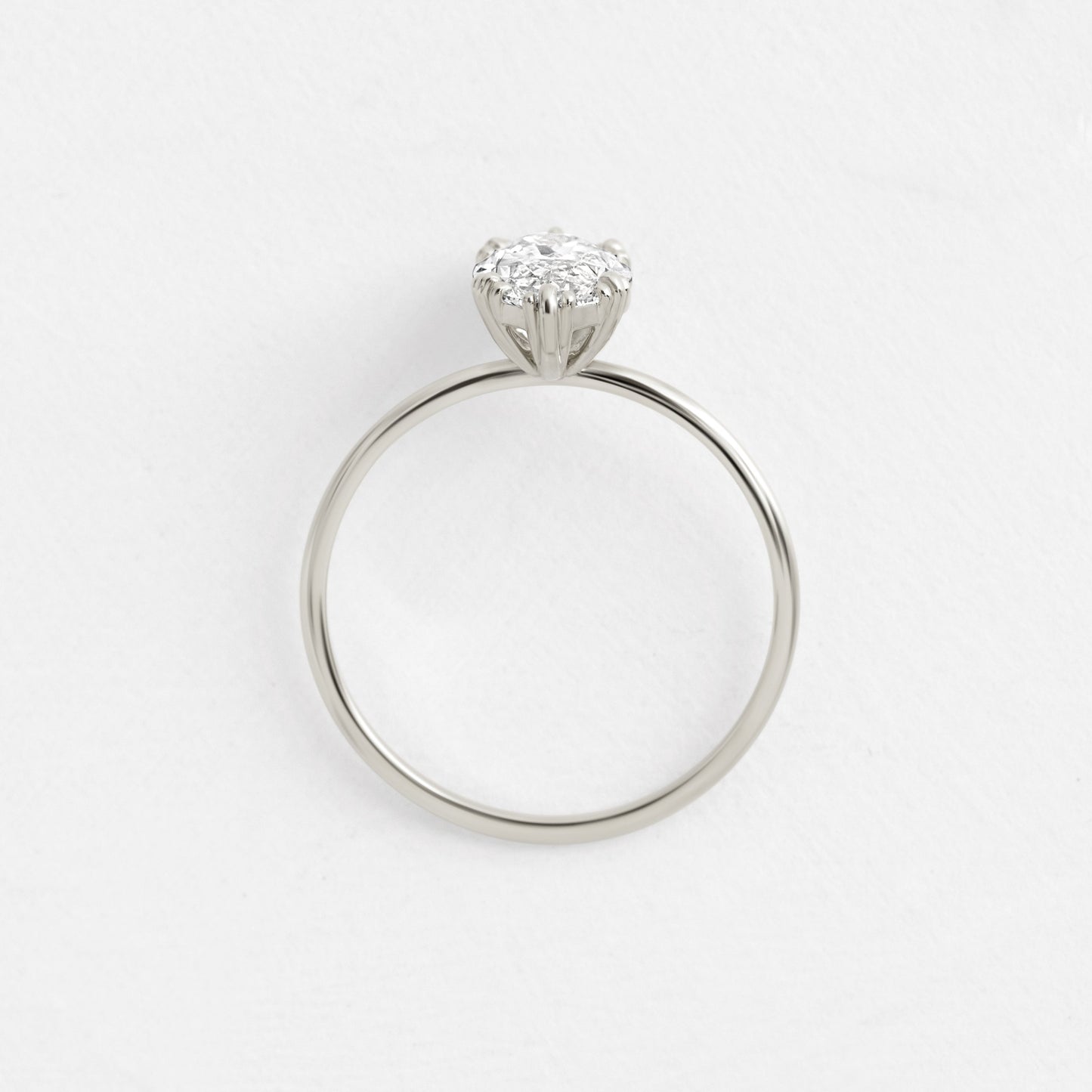 Solitaire Triple Prong-Marquise Lab Grown Diamond Engagement Ring - Back view