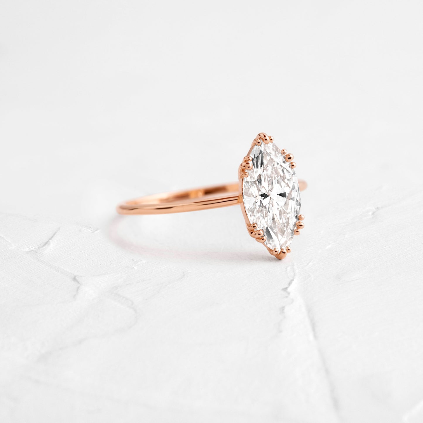 Solitaire Triple Prong-Marquise Lab Grown Diamond Engagement Ring - Lifestyle