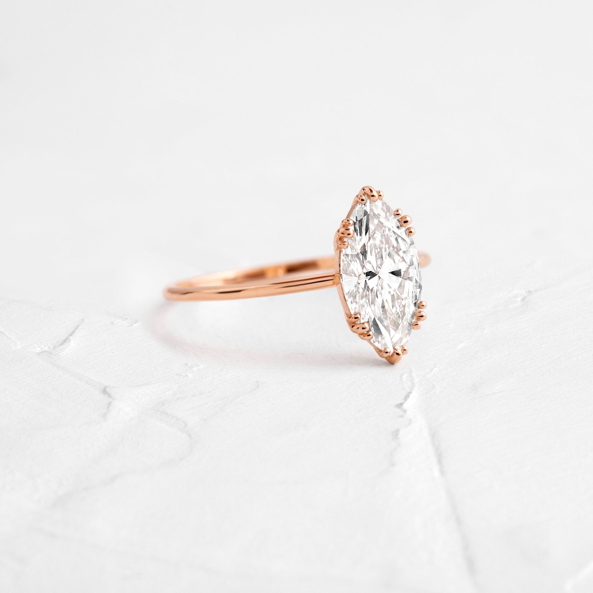 Solitaire Triple Prong-Marquise Lab Grown Diamond Engagement Ring - Lifestyle