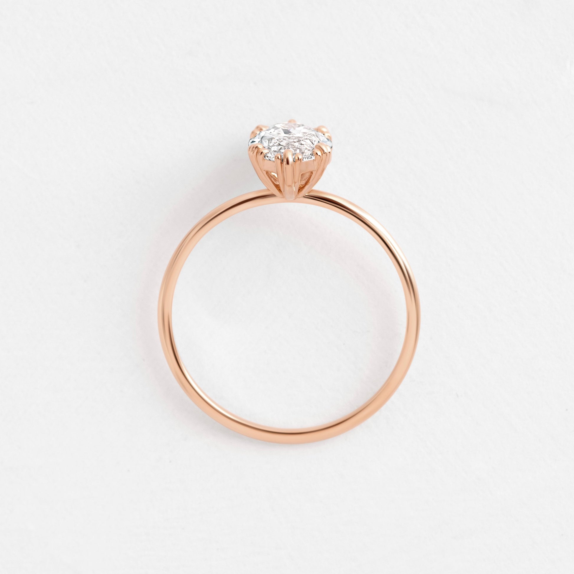 Solitaire Triple Prong-Marquise Lab Grown Diamond Engagement Ring - Side view