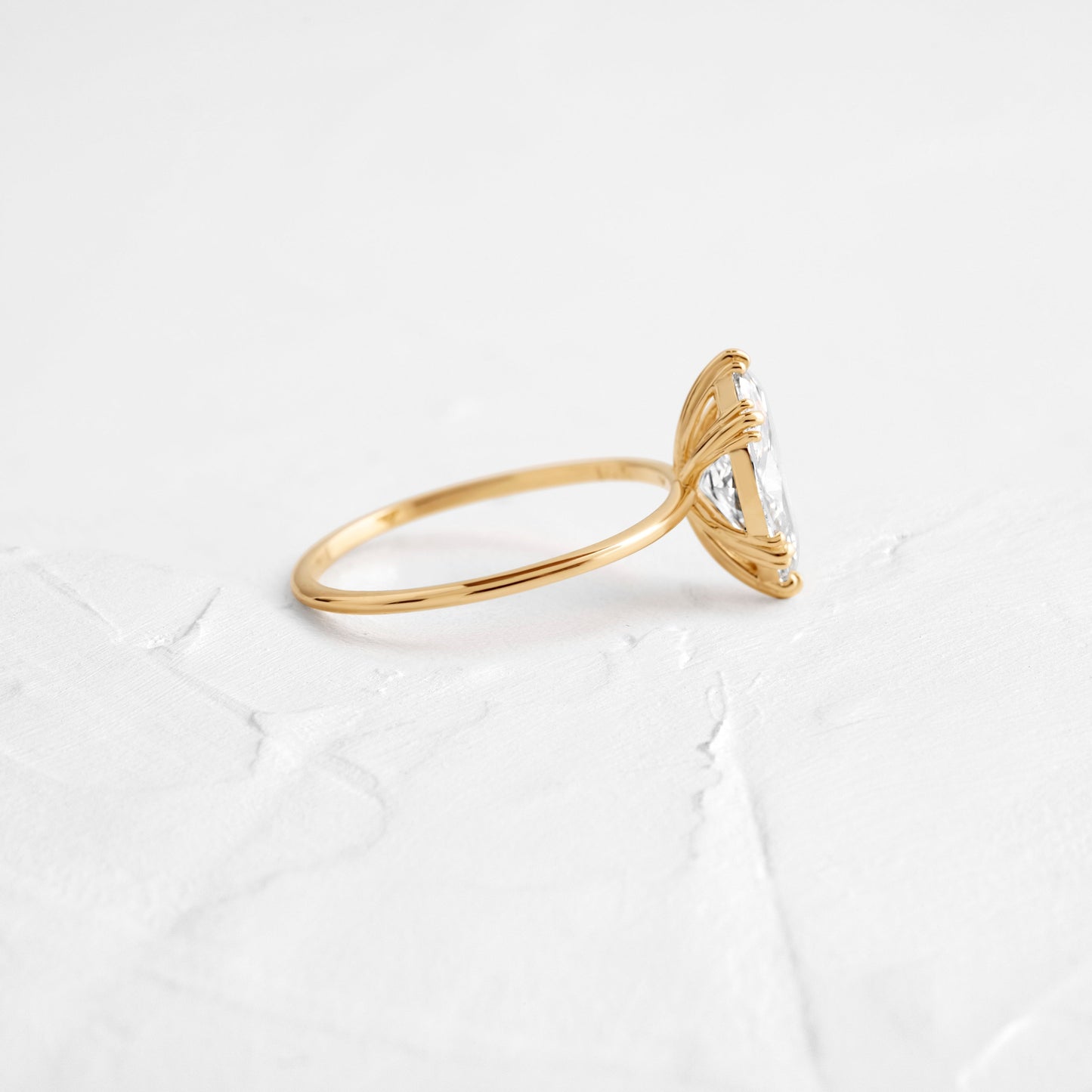 Solitaire Triple Prong-Marquise Lab Grown Diamond Engagement Ring - Side view