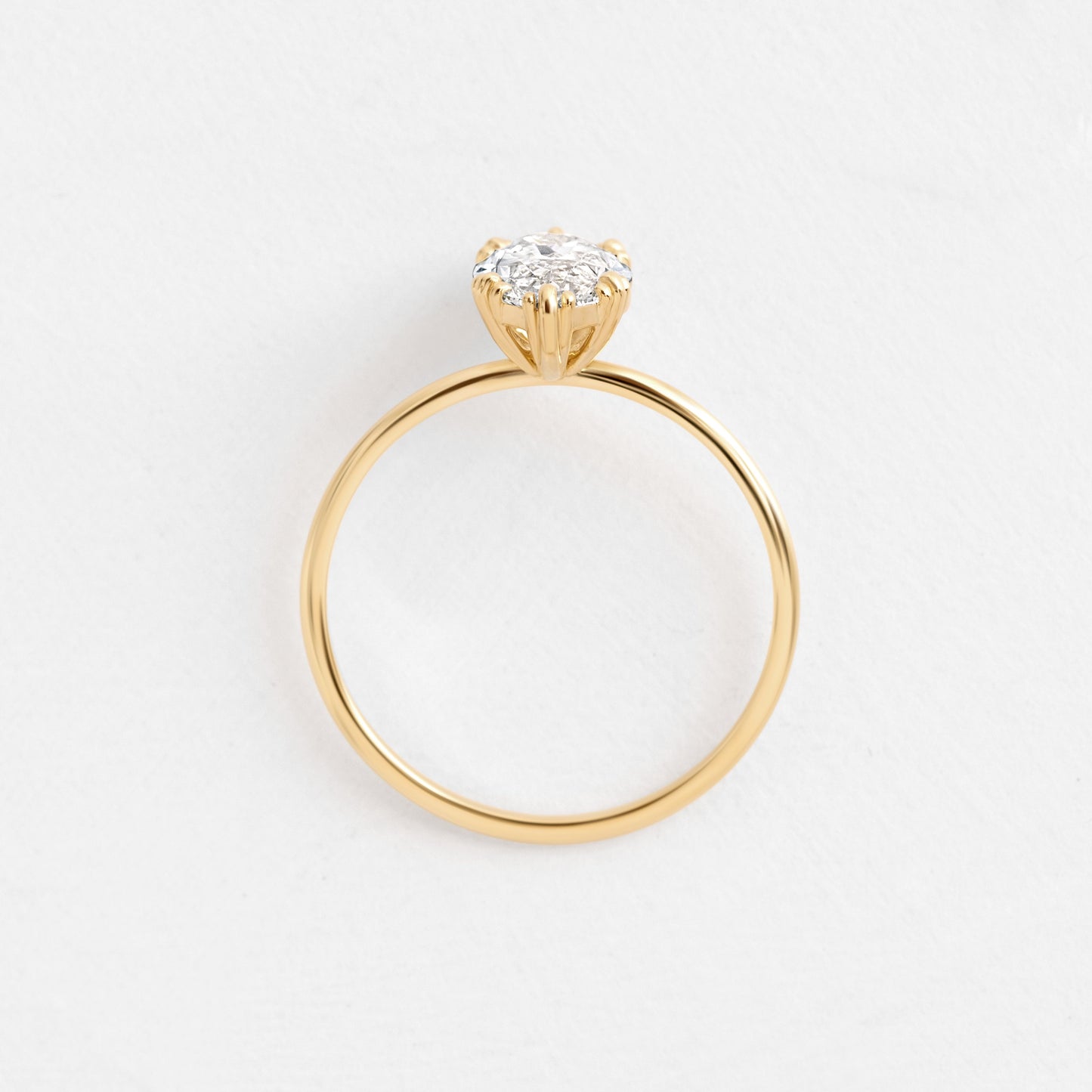 Solitaire Triple Prong-Marquise Lab Grown Diamond Engagement Ring - Back view