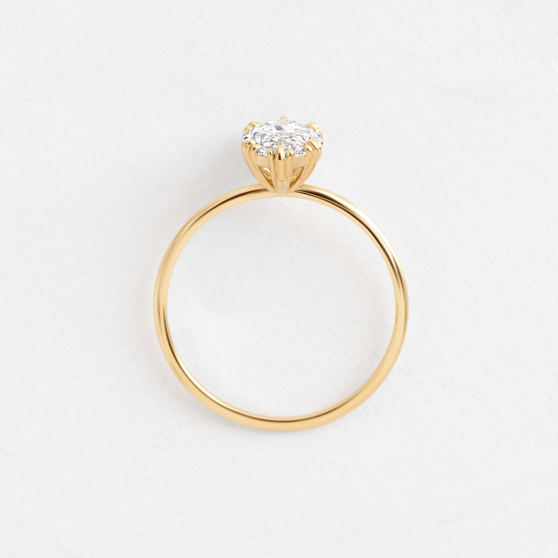 Solitaire Triple Prong-Marquise Lab Grown Diamond Engagement Ring - Back view