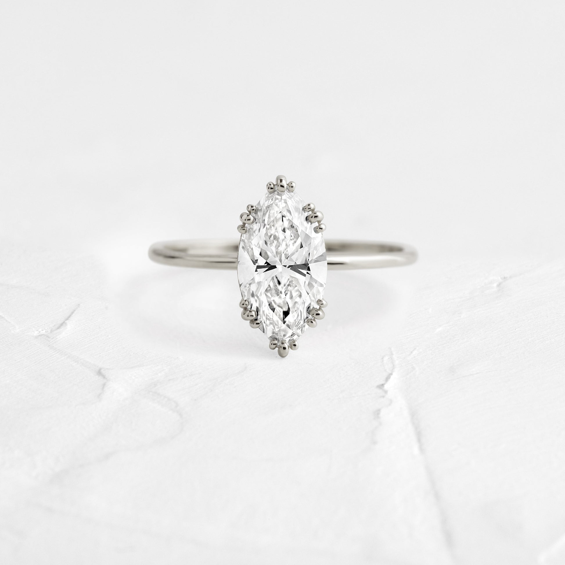 Solitaire Triple Prong-Marquise Lab Grown Diamond Engagement Ring - Lifestyle