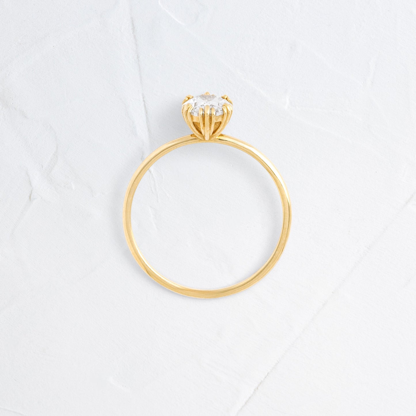Solitaire Triple Prong-Oval Lab Grown Diamond Engagement Ring - Back view
