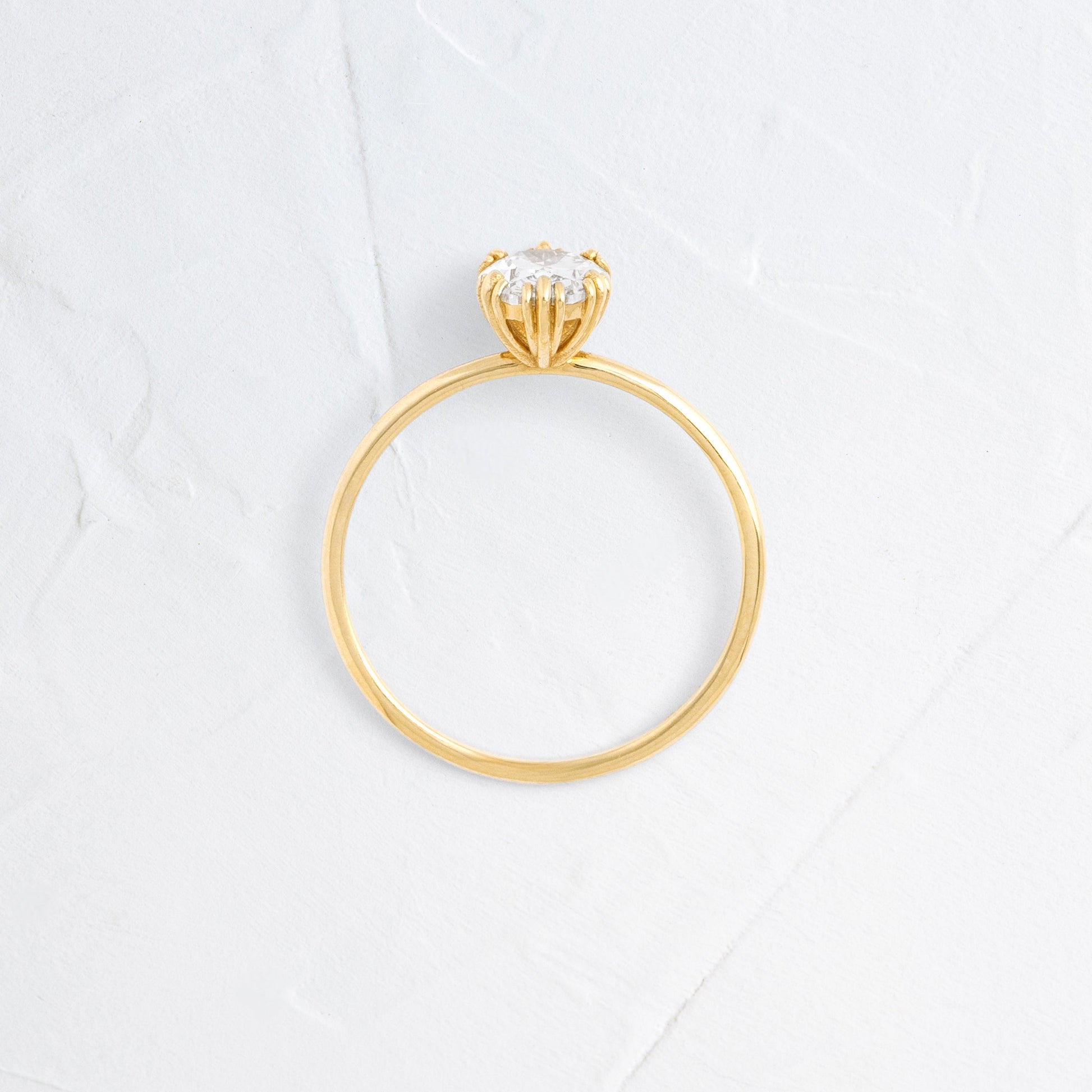 Solitaire Triple Prong-Oval Lab Grown Diamond Engagement Ring - Back view