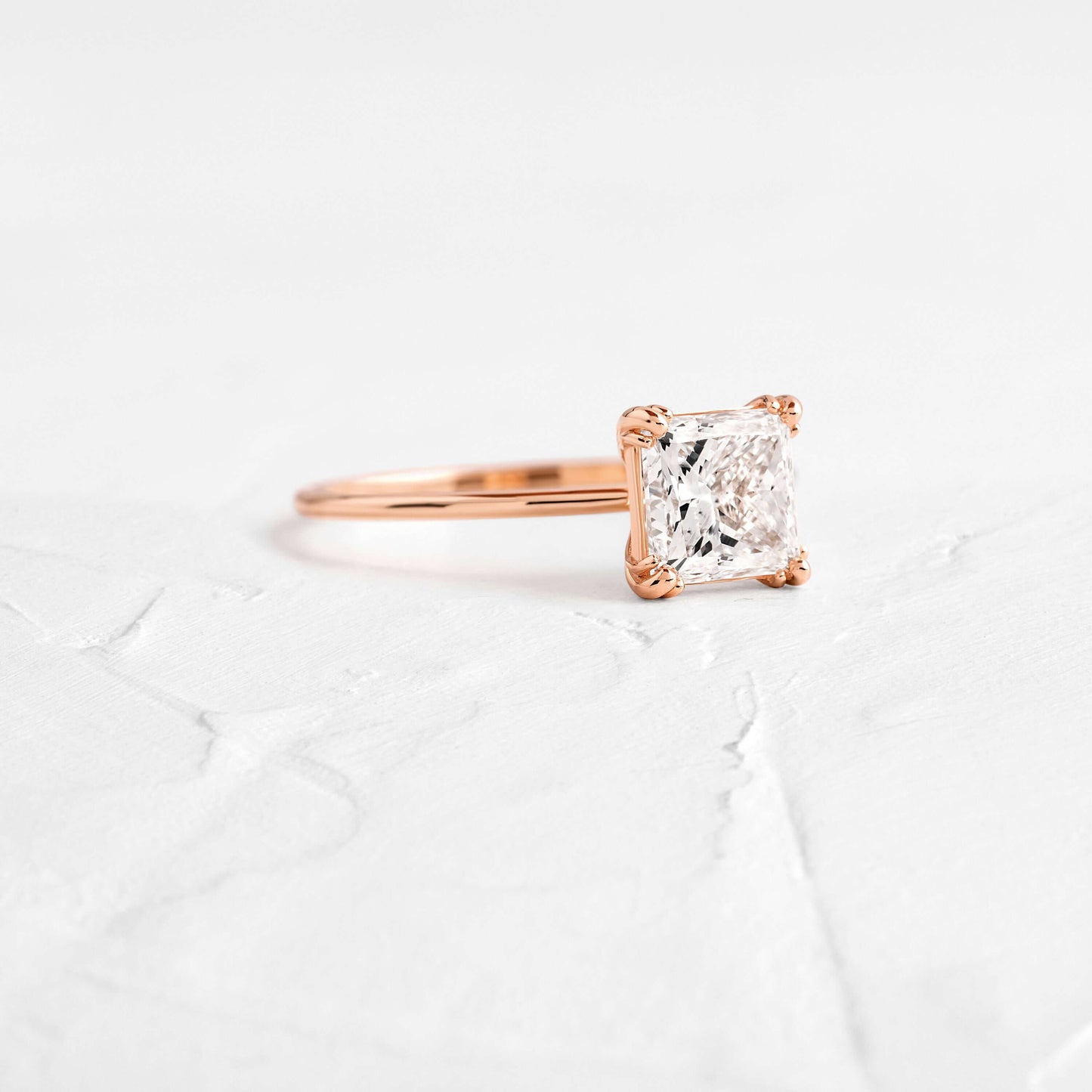 Solitaire Triple Prong-Princess Lab Grown Diamond Engagement Ring - Lifestyle